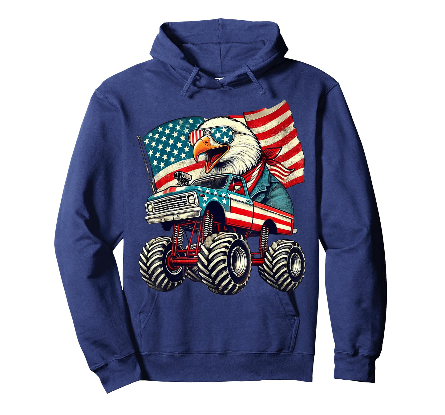 4th of July Eagle Monster Truck American Flag USA Men Boys T-Shirt