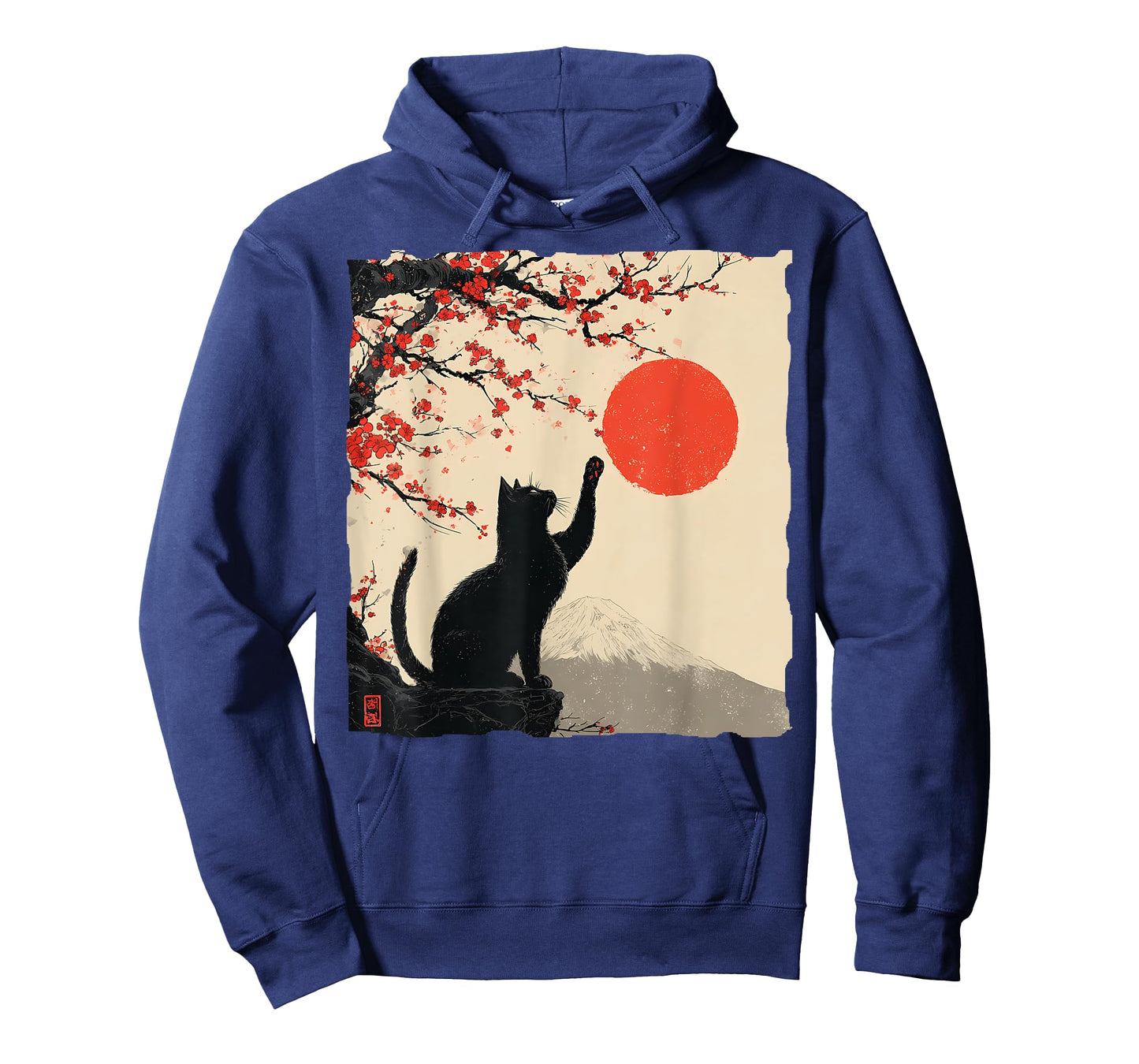 Vintage Japan Art Japanese Theme Retro Print Black Cat T-Shirt
