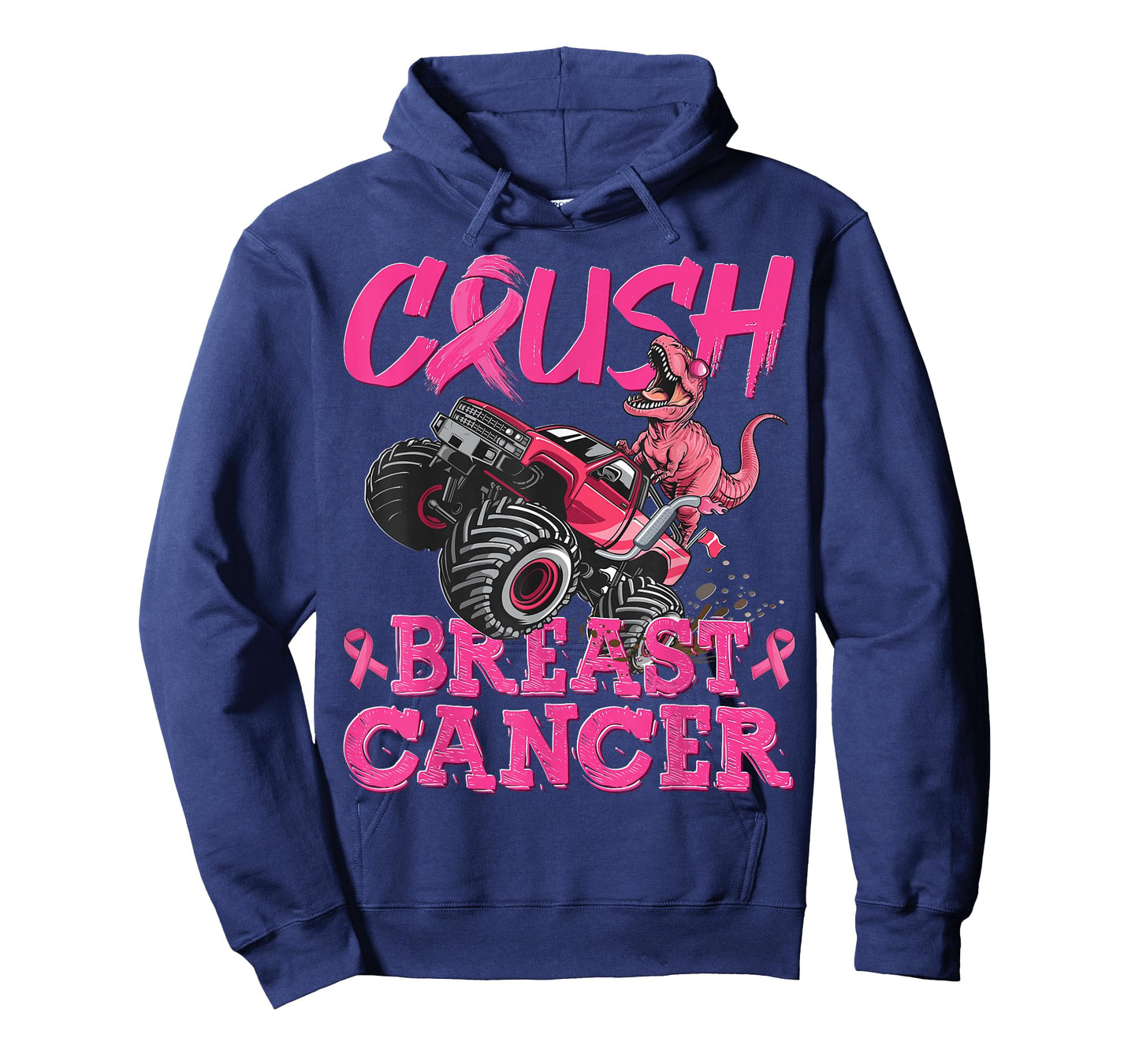 Crush Breast Cancer Dinosaur T Rex Monster Truck Boys Kids T-Shirt