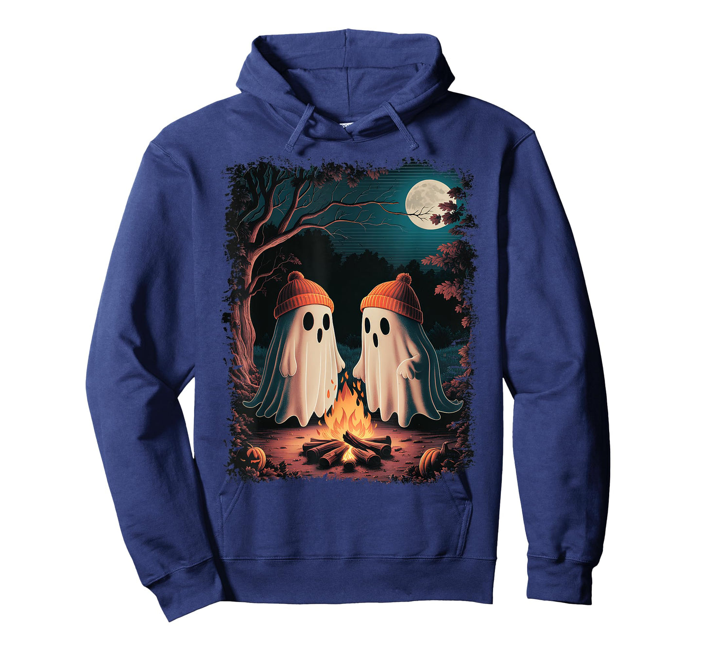 Vintage Ghost Camping Campfire Gothic Halloween Men Women T-Shirt