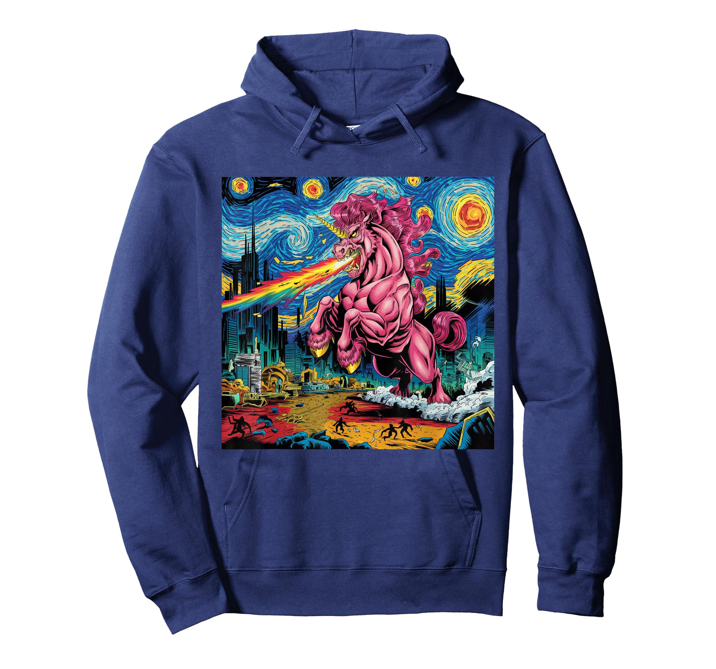 Japanese Monster Unicorn Kaiju Unicorn Van Gogh Starry Night T-Shirt