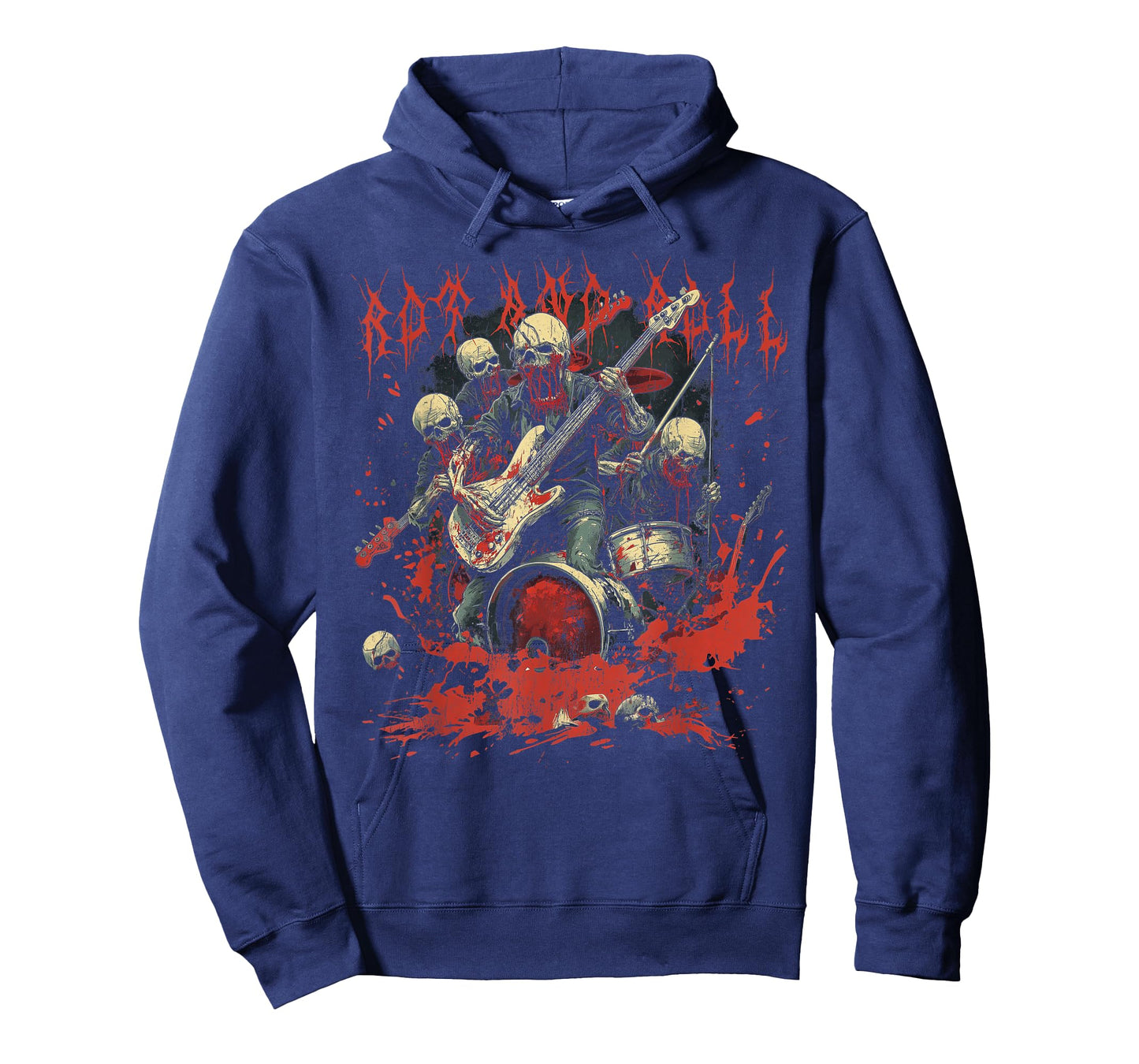 Rock and Blood Zombie Rock Band Rock n Roll Guitar T-Shirt