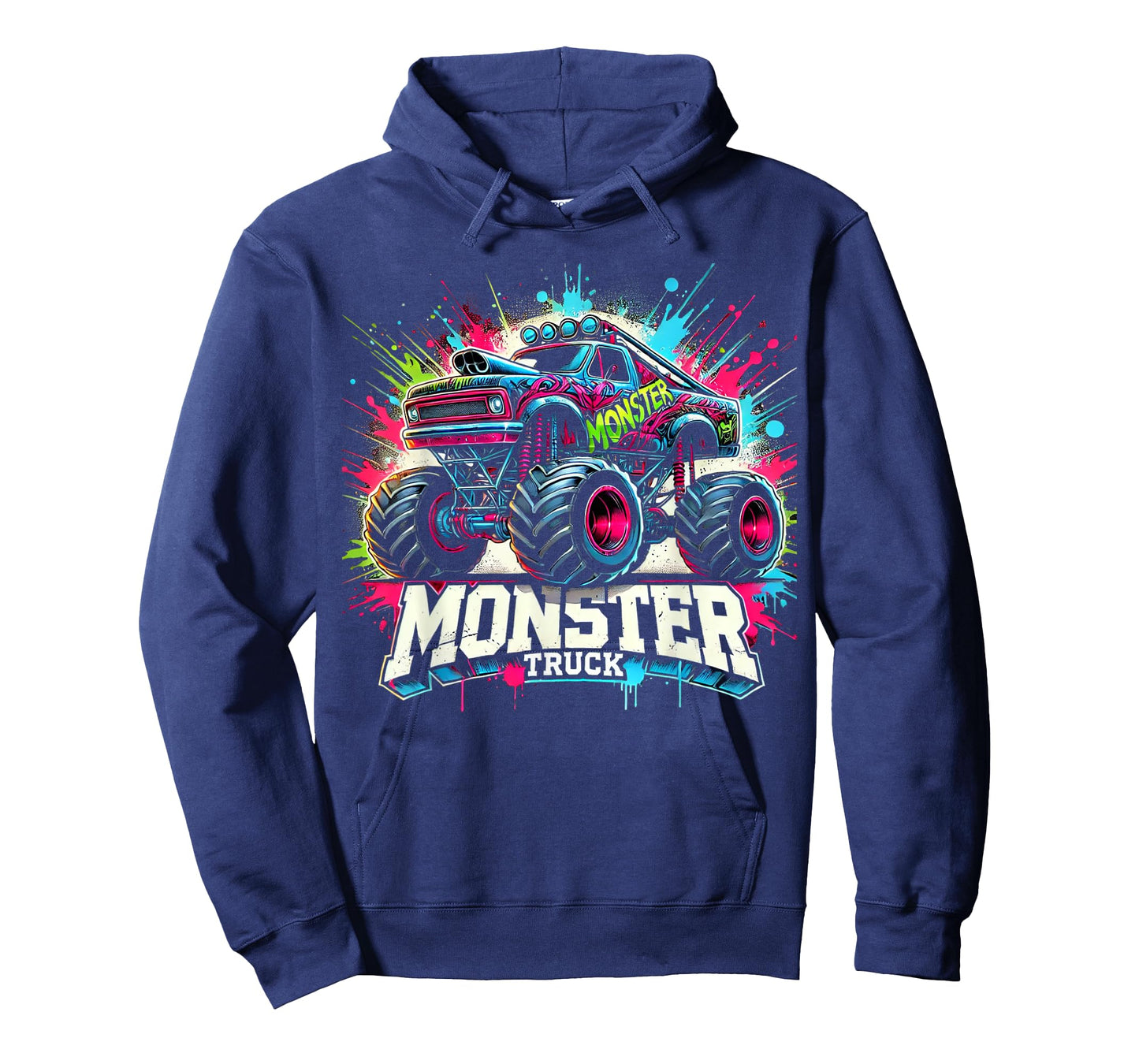 Monster Truck Retro Colorful Graffiti Toddlers Youth Adults T-Shirt
