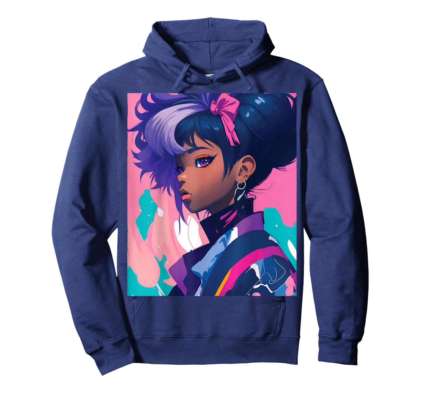 Black Anime Girl Kawaii Waifu Aesthetic Japanese T-Shirt