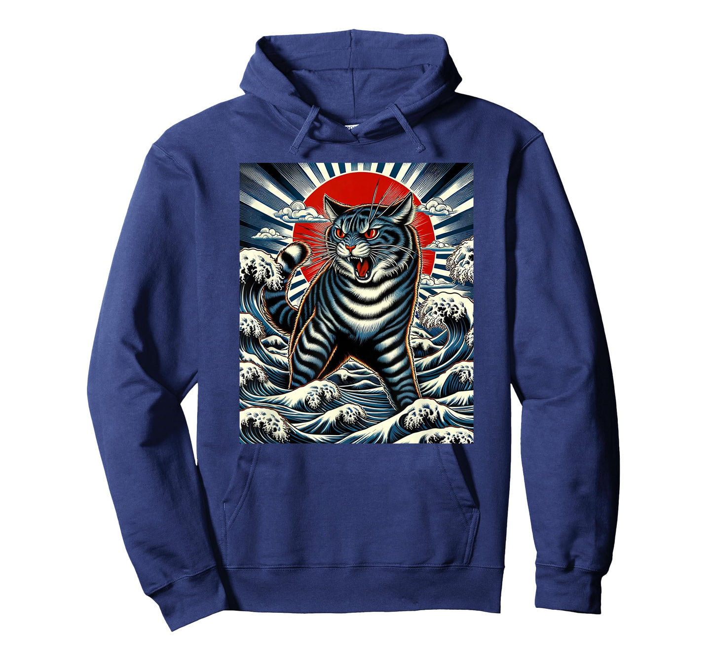 Kitty Kanagawa Cat Japanese Woodblock Catzilla Great Wave T-Shirt
