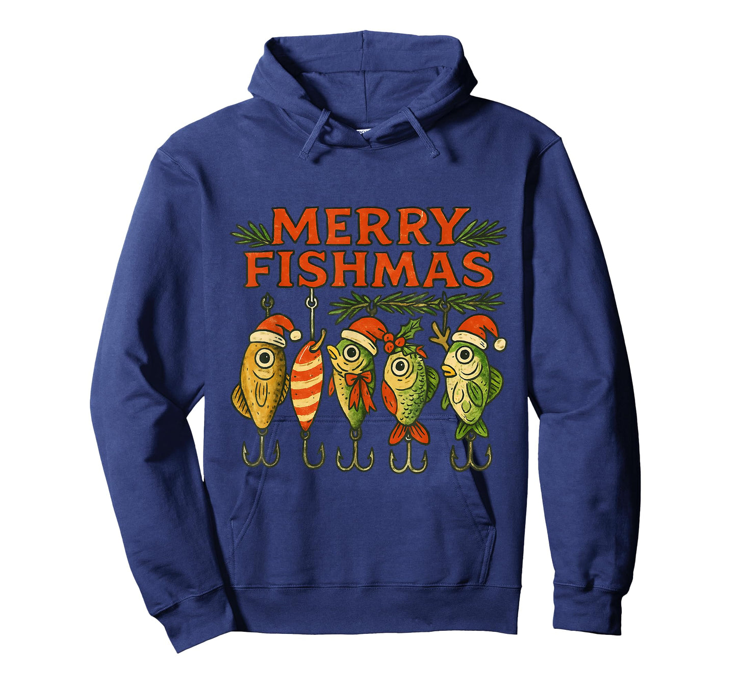 Merry Fishmas Funny Vintage Fishing Christmas T-Shirt