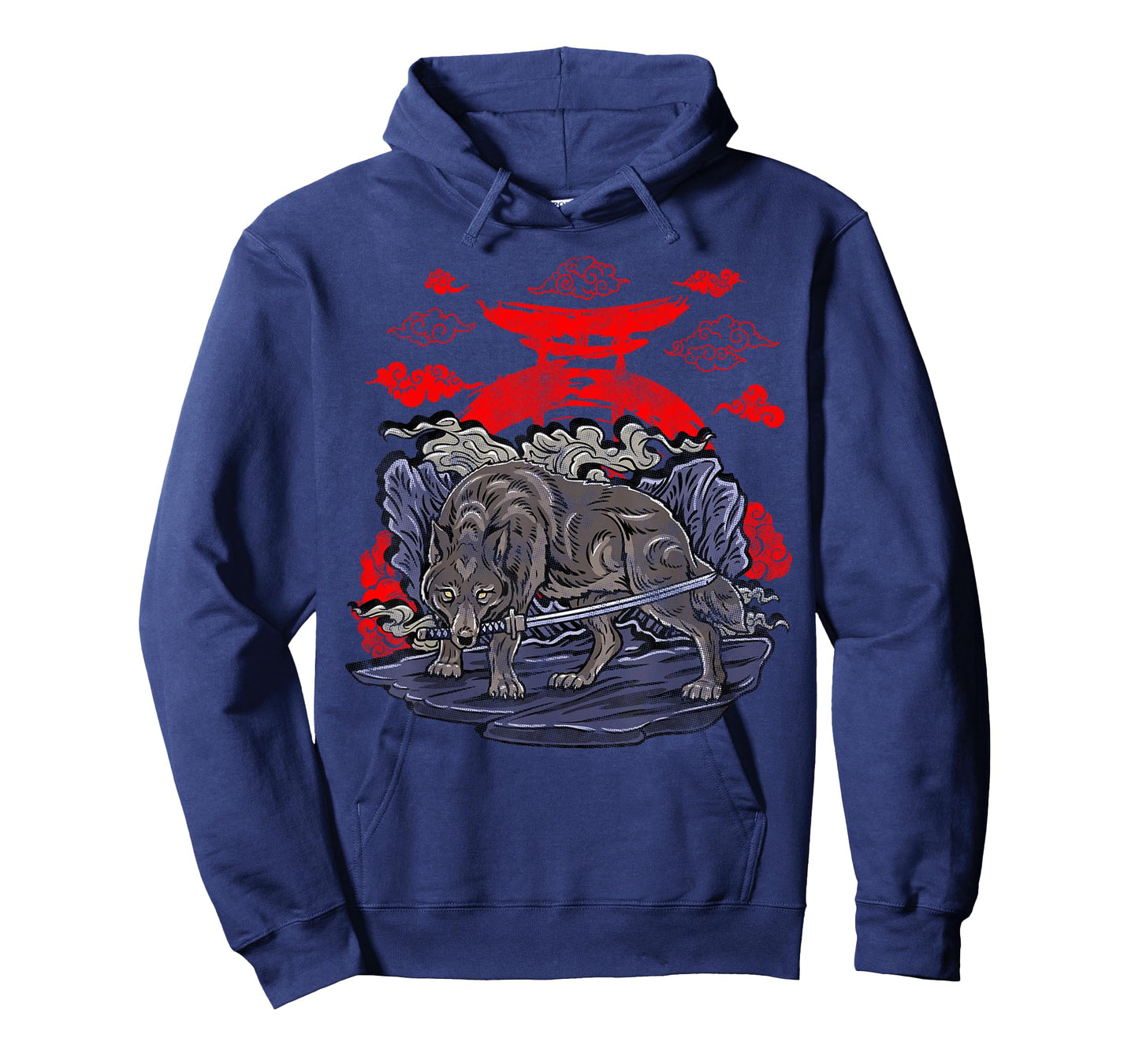 Wolf with Katana Japanese Wolf Art T-Shirt