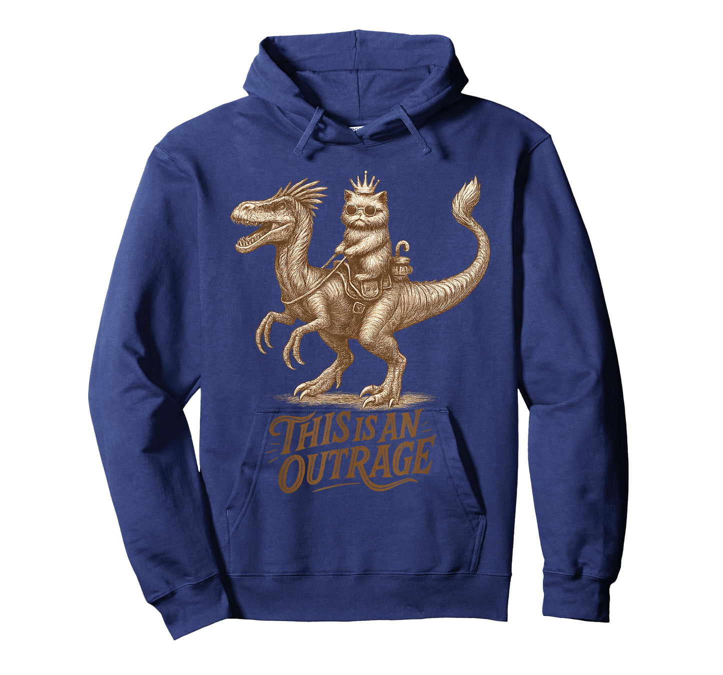This is an Outrage Funny Princess Cat Riding Dinosaur T-Shirt