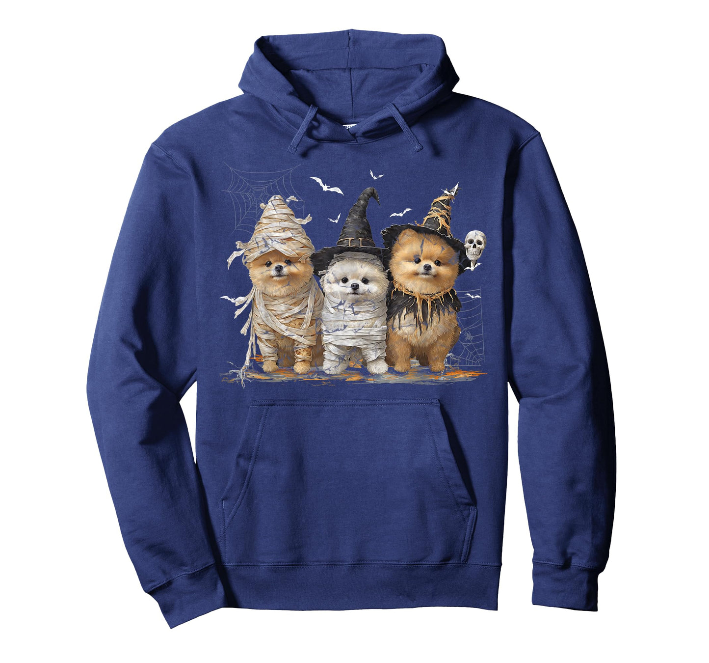Cute Pomeranian Dog Dressed Ghost Funny Halloween T-Shirt