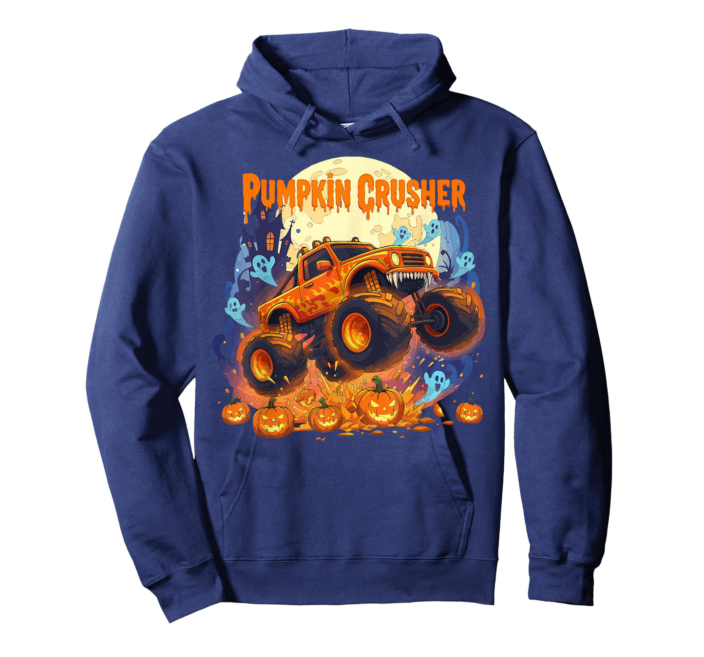 Pumpkin Crusher Monster Truck Ghosts Halloween for Boys T-Shirt