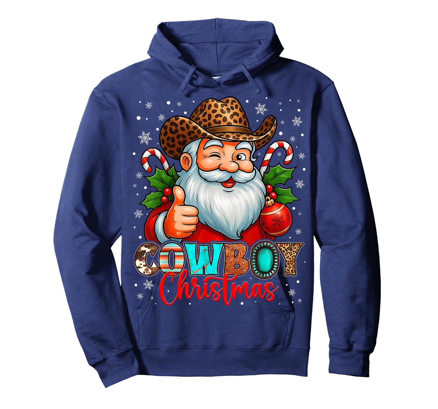 Cowboy Christmas Santa Pajamas Xmas Men Boy Kids Outfit Gift T-Shirt