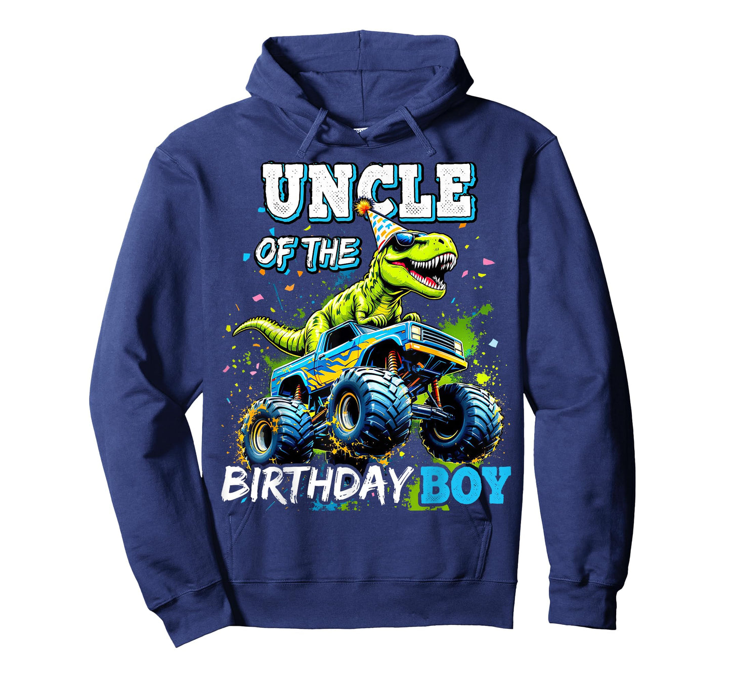 Uncle of the Birthday Boy Monster Truck Dinosaur Party T Rex T-Shirt