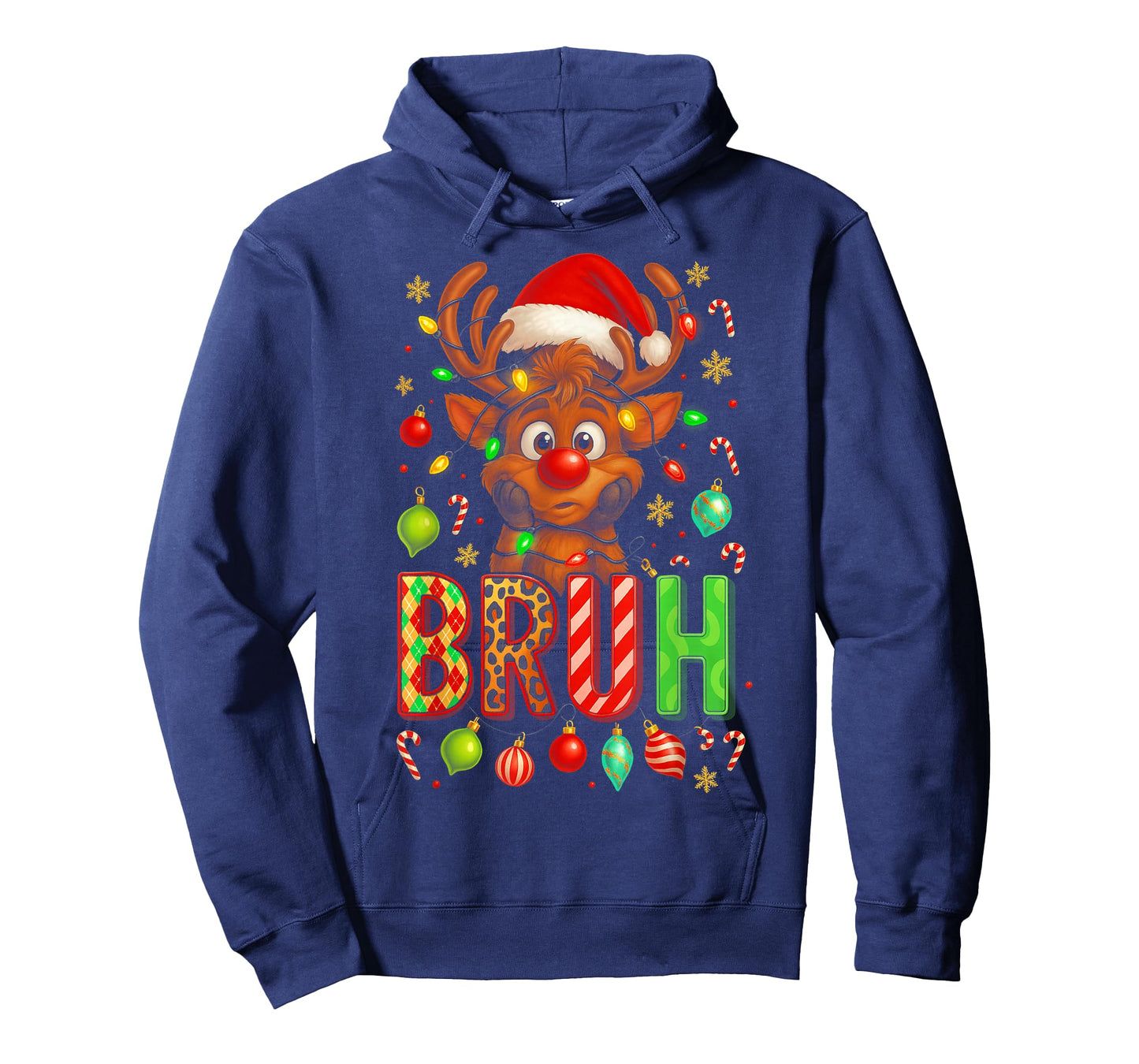 HUGvyn Bruh Christmas Deer Reindeer Boys Kids Xmas Pajamas T-Shirt