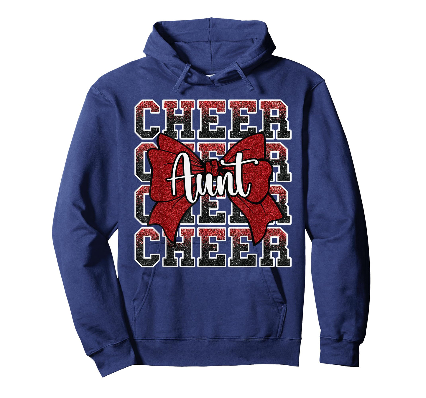 Cheer Aunt Auntie Bow Sport Cheerleader Cheerleading Red T-Shirt