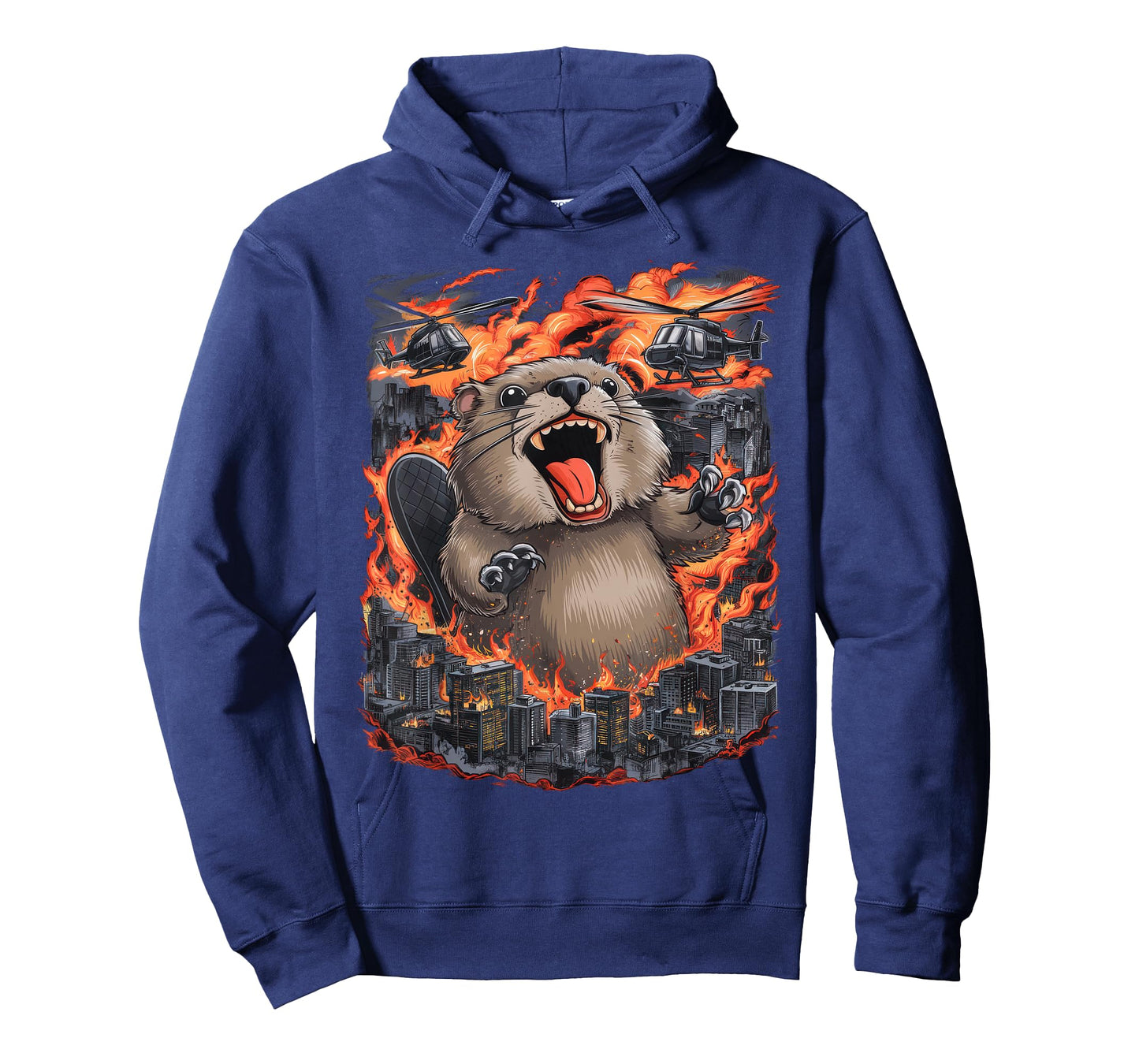 Chubby Giant Beaver Kaiju Monster City Destruction Funny T-Shirt