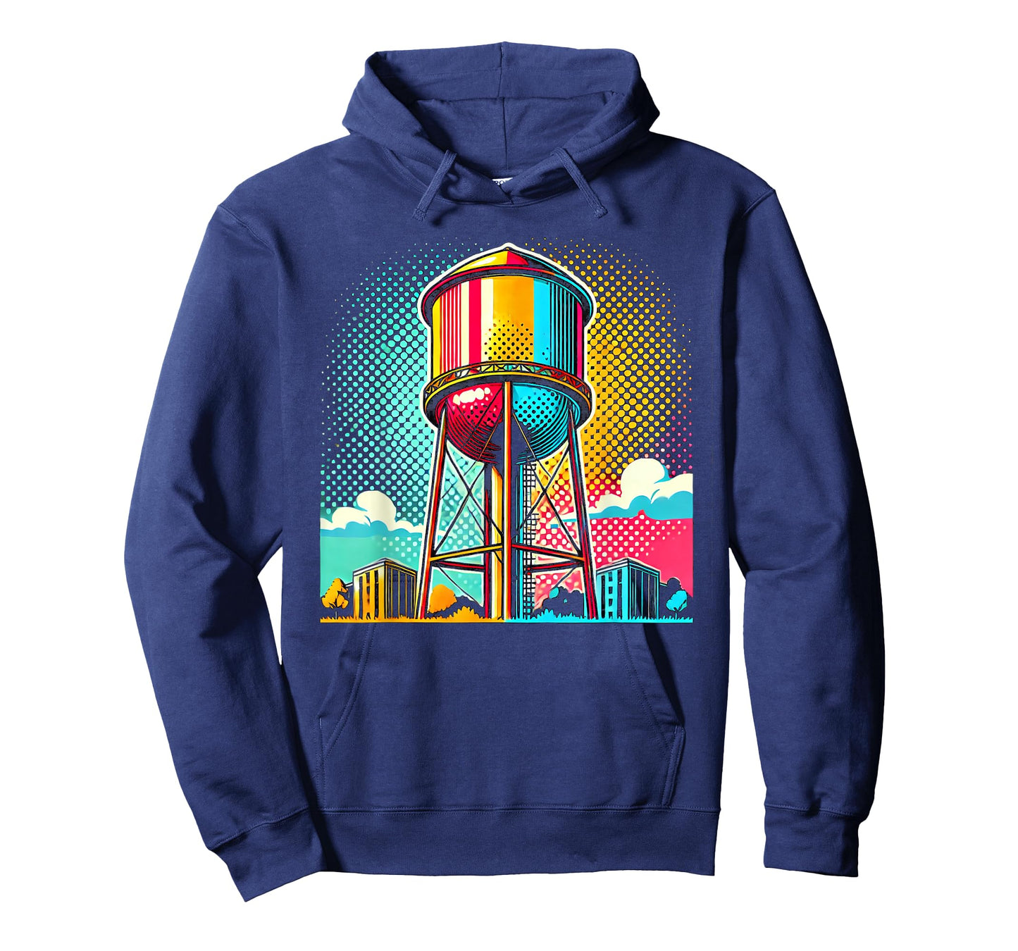 Pop Art Water Tower Colorful Urban Design T-Shirt