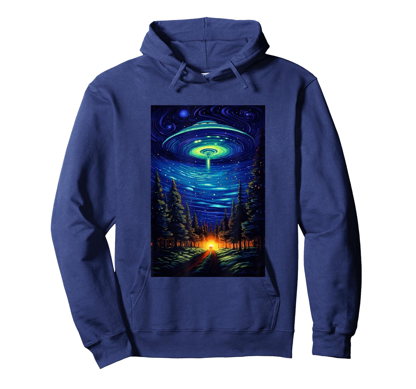 UFO Aliens Flying Saucer - Van Gogh Style - Starry Night T-Shirt