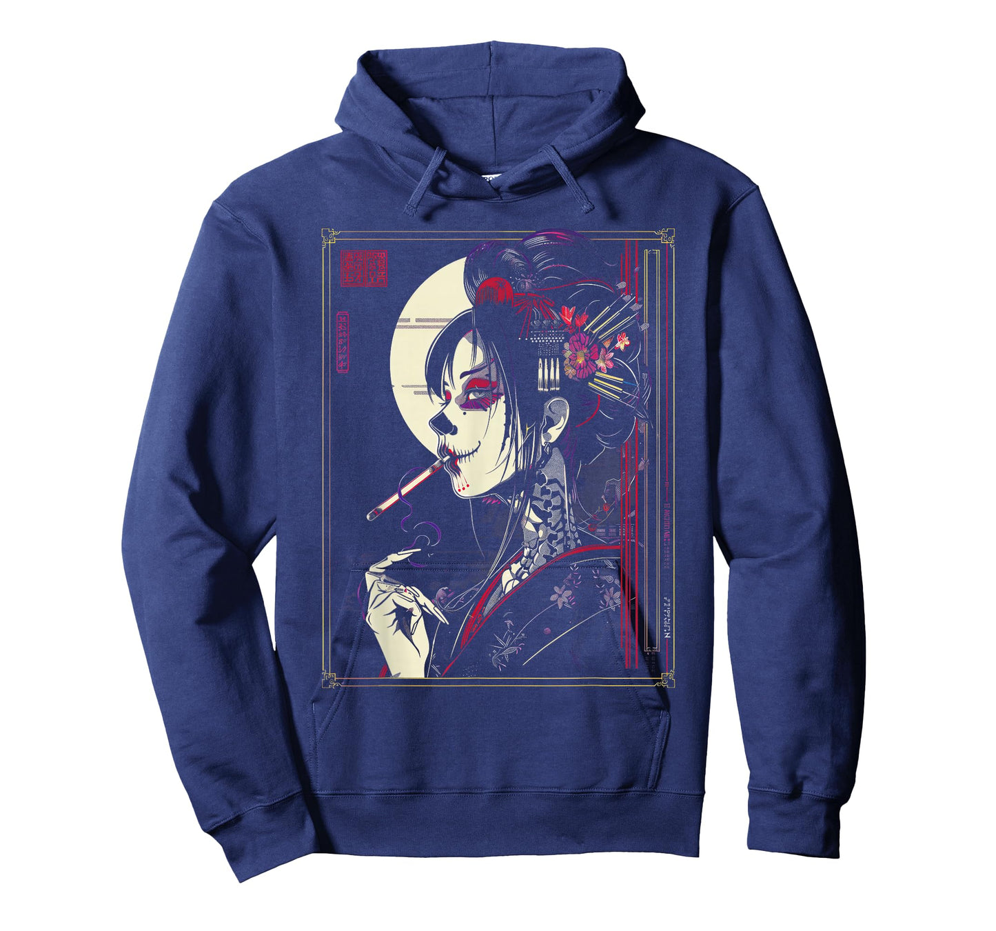 Anime Japanese Goth Cyberpunk City Geisha Art Vintage T-Shirt