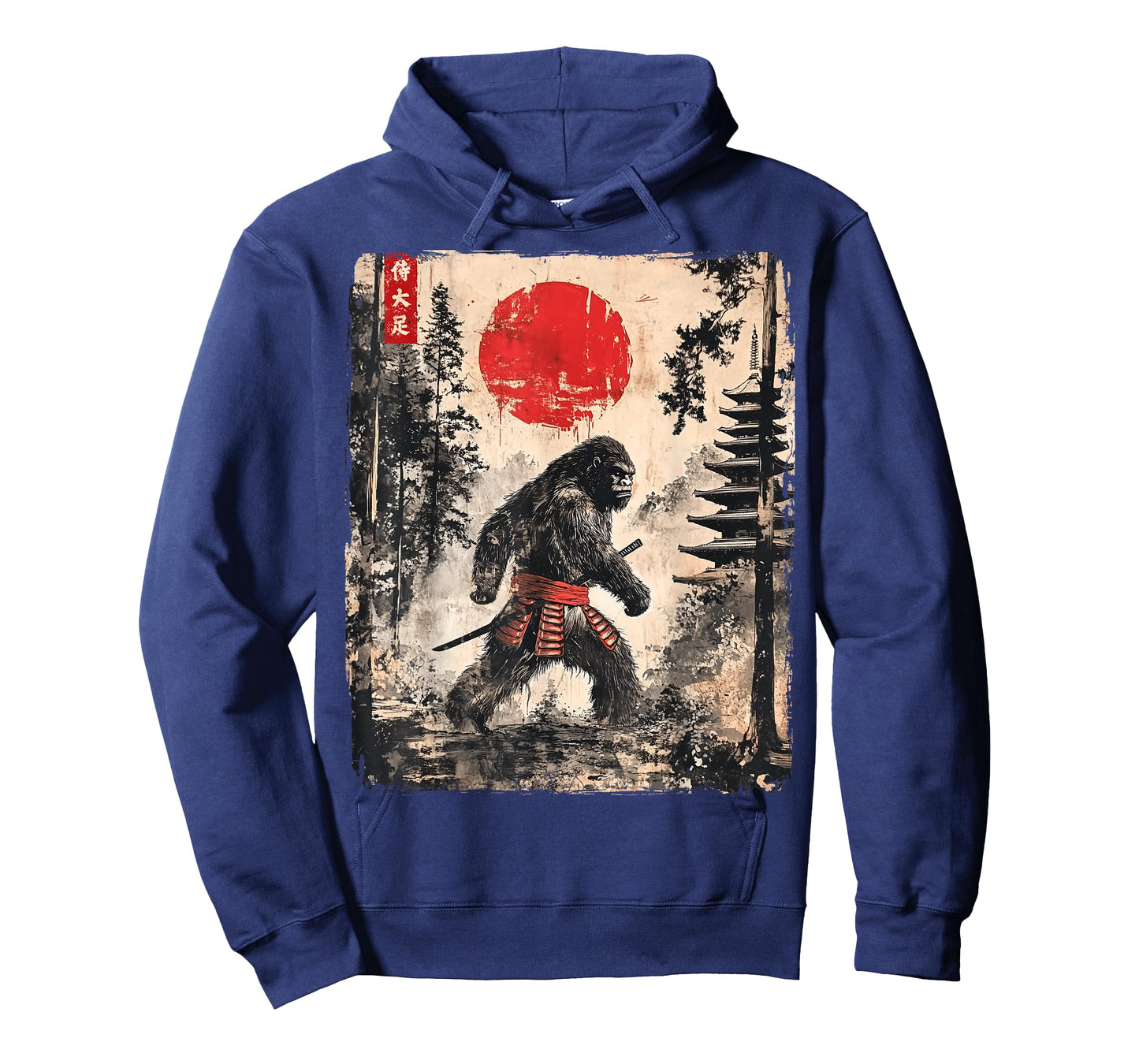 Samurai Bigfoot Japanese Vintage Graphic Ukiyo-e Art Funny T-Shirt
