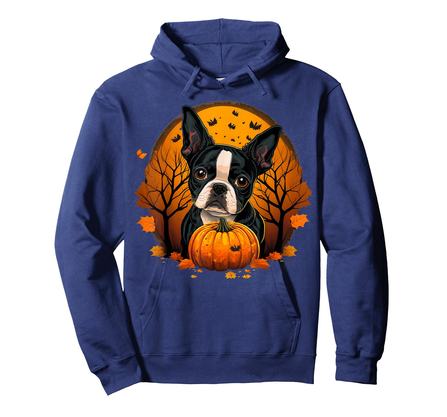 Pumpkin Boston Terrier Costume on Boston Terrier Halloween T-Shirt