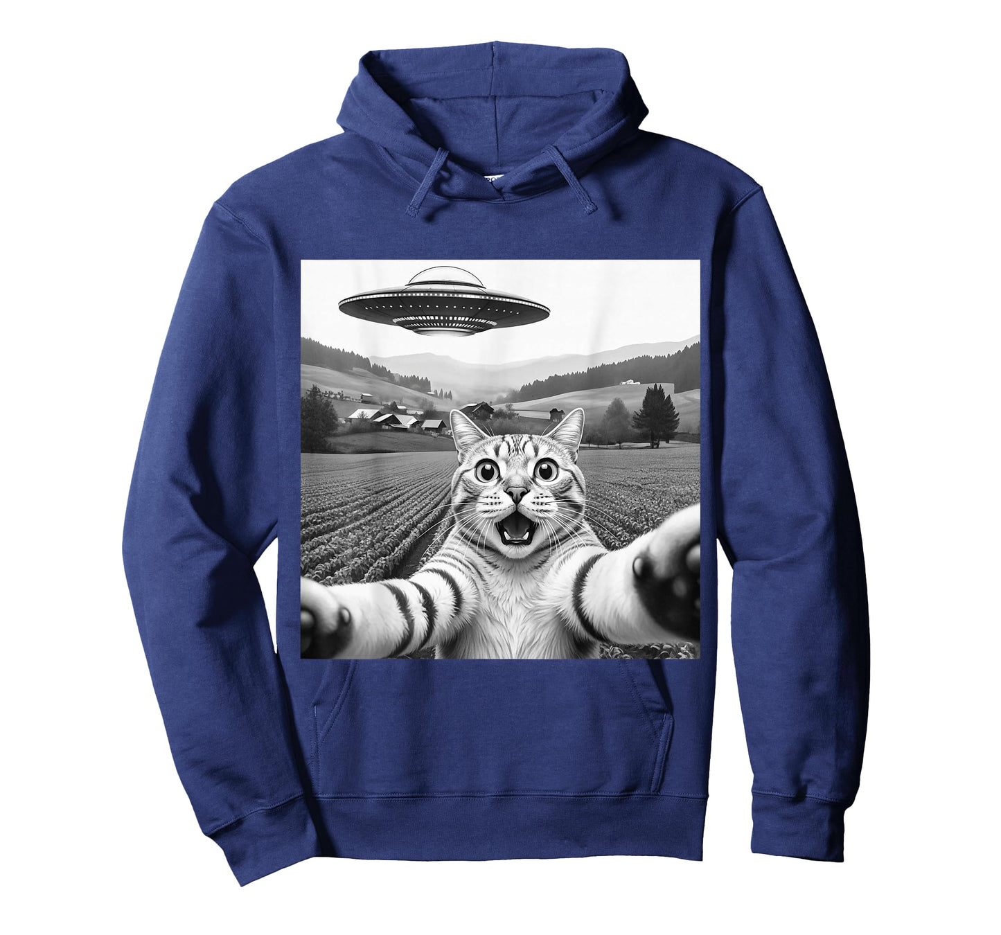 Cat Selfie with Alien UFO Funny Cat T-Shirt