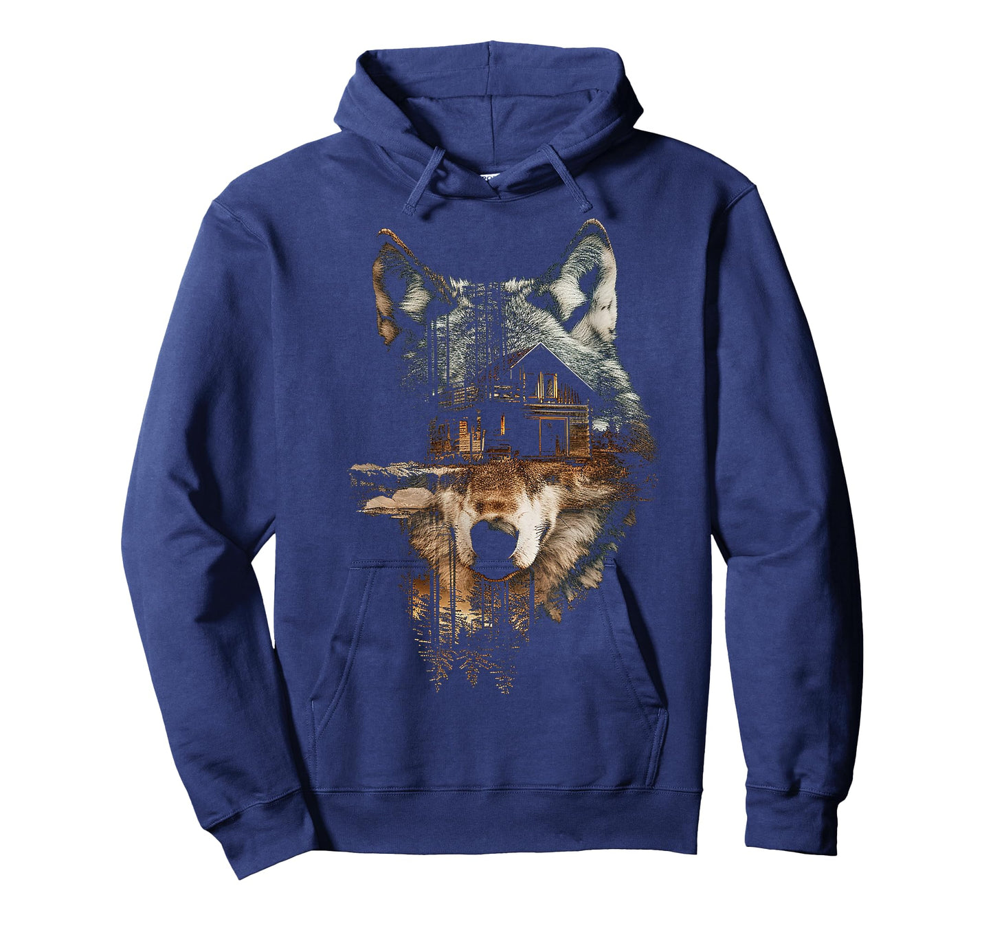 Wolf Nature House Animal Trees Illustration Art Wolf T-Shirt