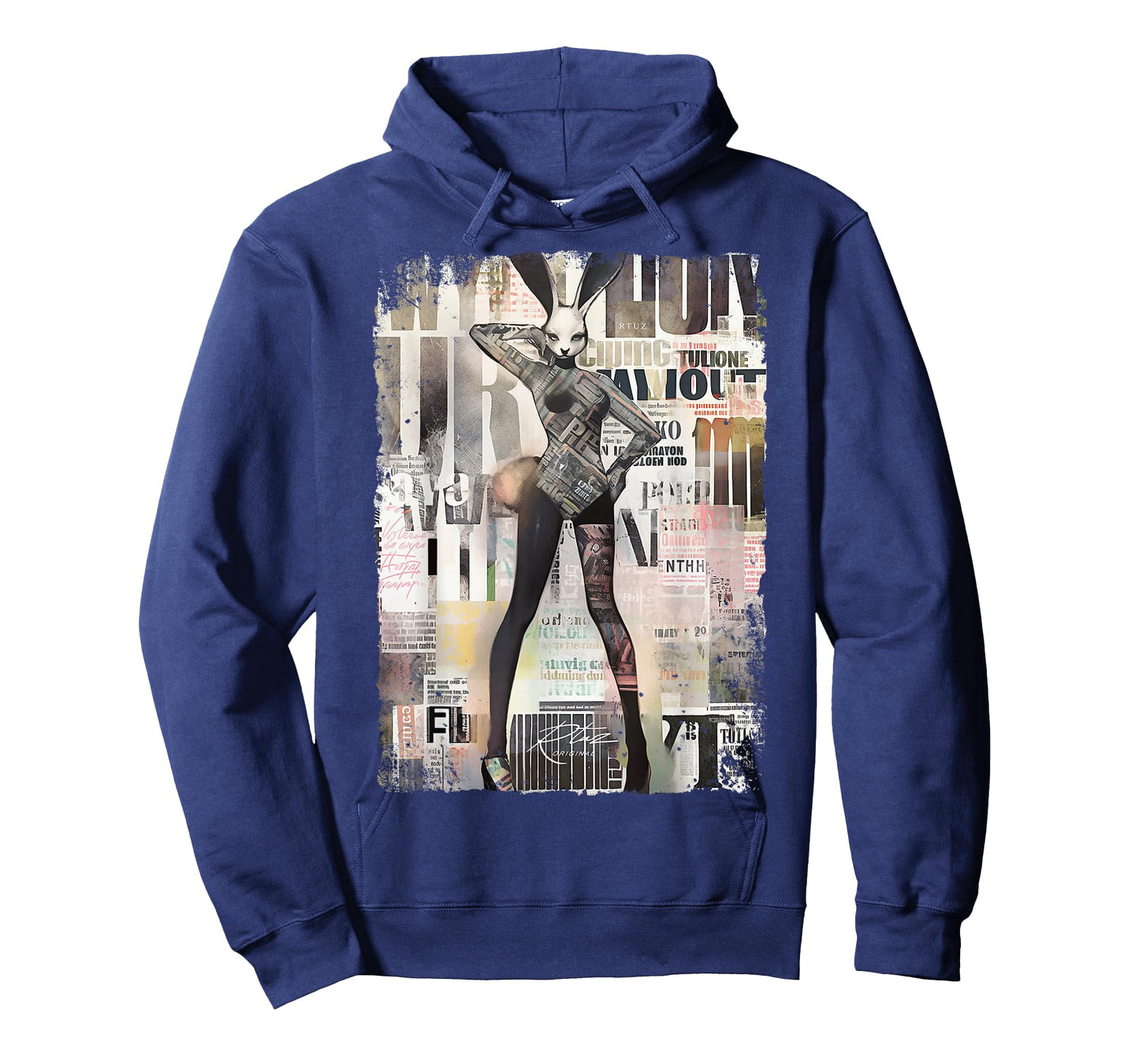 Magazine Cover Vintage Girl Bunny Collage Sexy Model Pin-Up T-Shirt