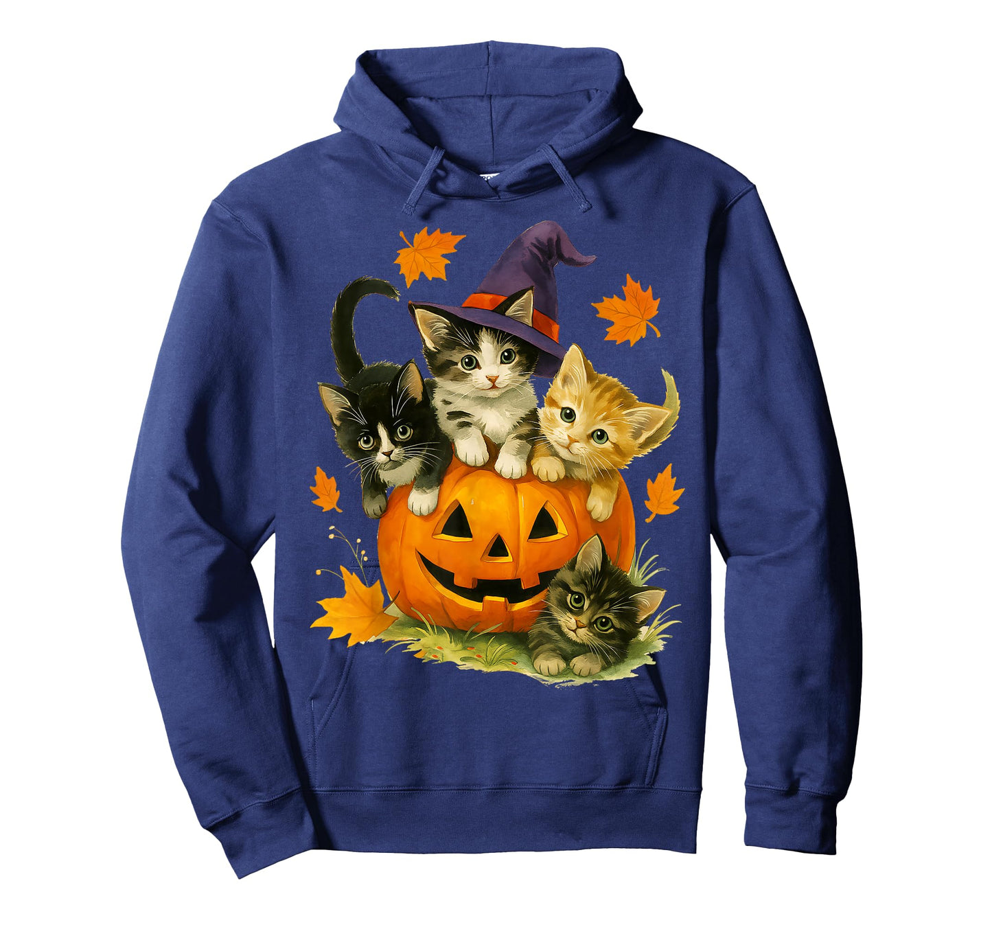 Cute Cat Pumpkin Halloween Spooky Season Vintage T-Shirt