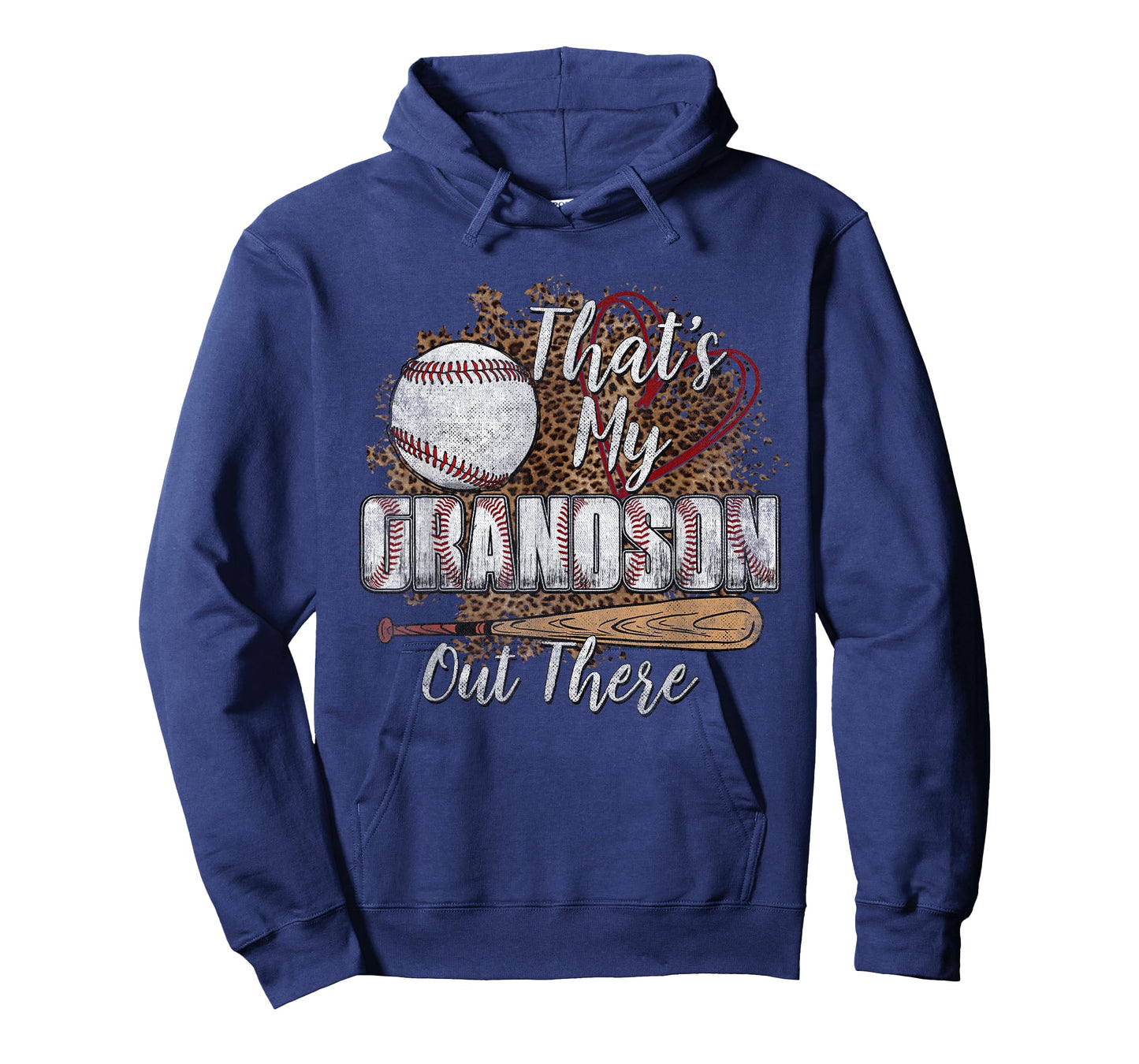 Womens That's My Grandson Out There Leopard Baseball Grandma T-Shirt