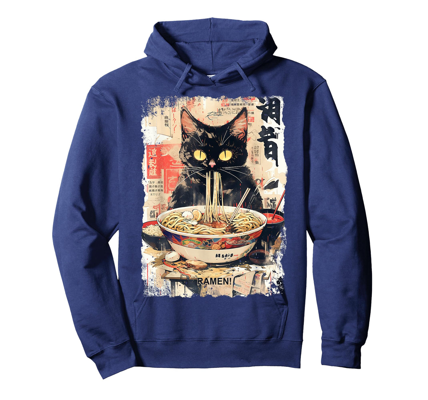 Ramen Noodles Cat Japan Y2K Kawaii Retro Cats Manga Anime T-Shirt