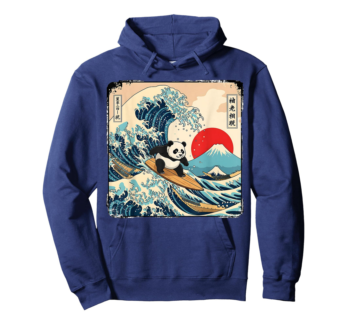 Panda Surfing Japanese Kawaii Anime Great Wave Japan Surfing T-Shirt