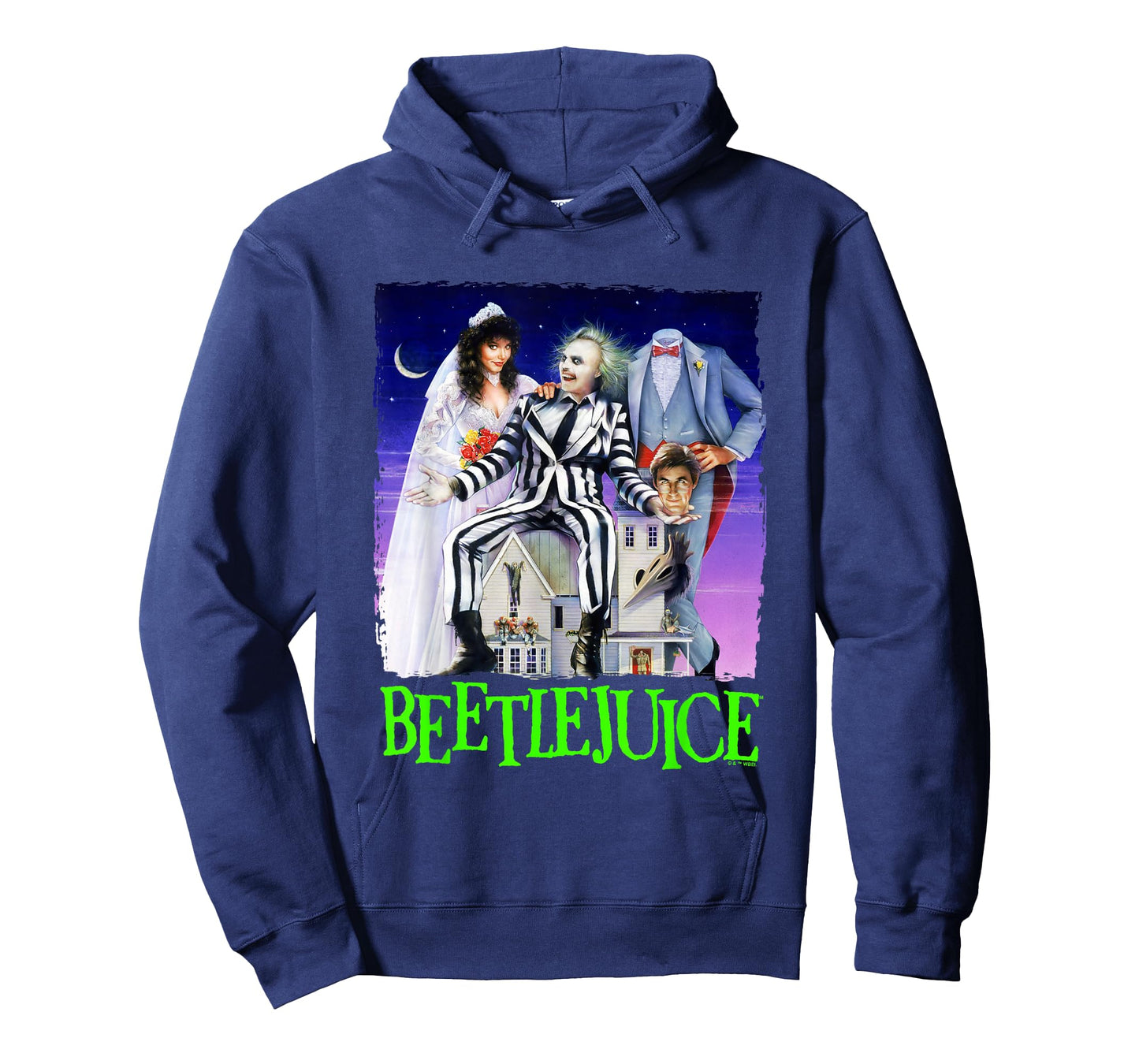 Beetlejuice Iconic Retro Group Shot Characters Chest Poster T-Shirt