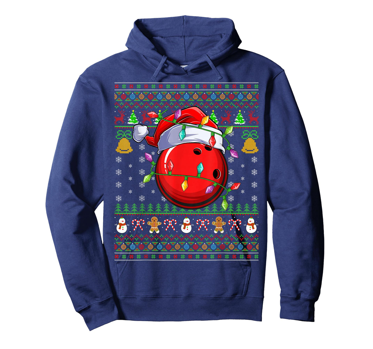 Bowling Ball Ugly Christmas Sweater Sports Player Funny Xmas T-Shirt