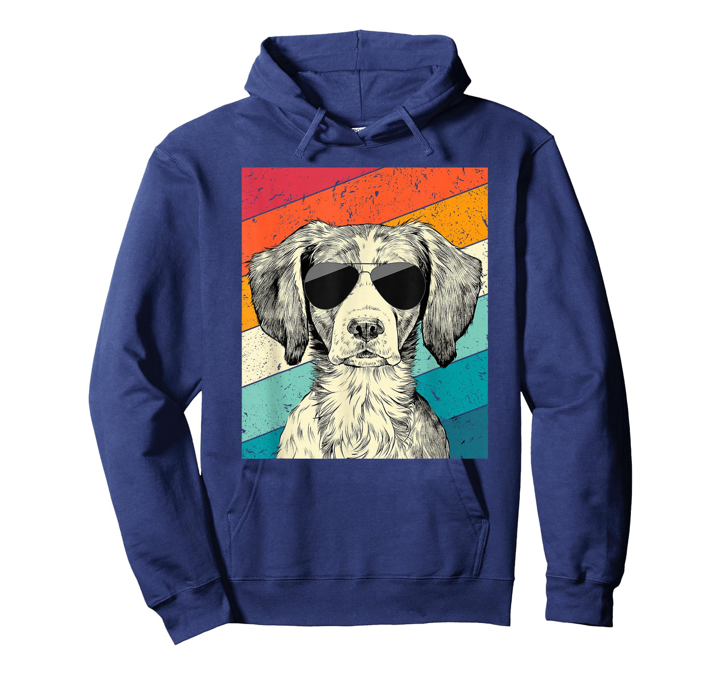 Retro Vintage Brittany Spaniel with Sunglasses Dog Lovers T-Shirt