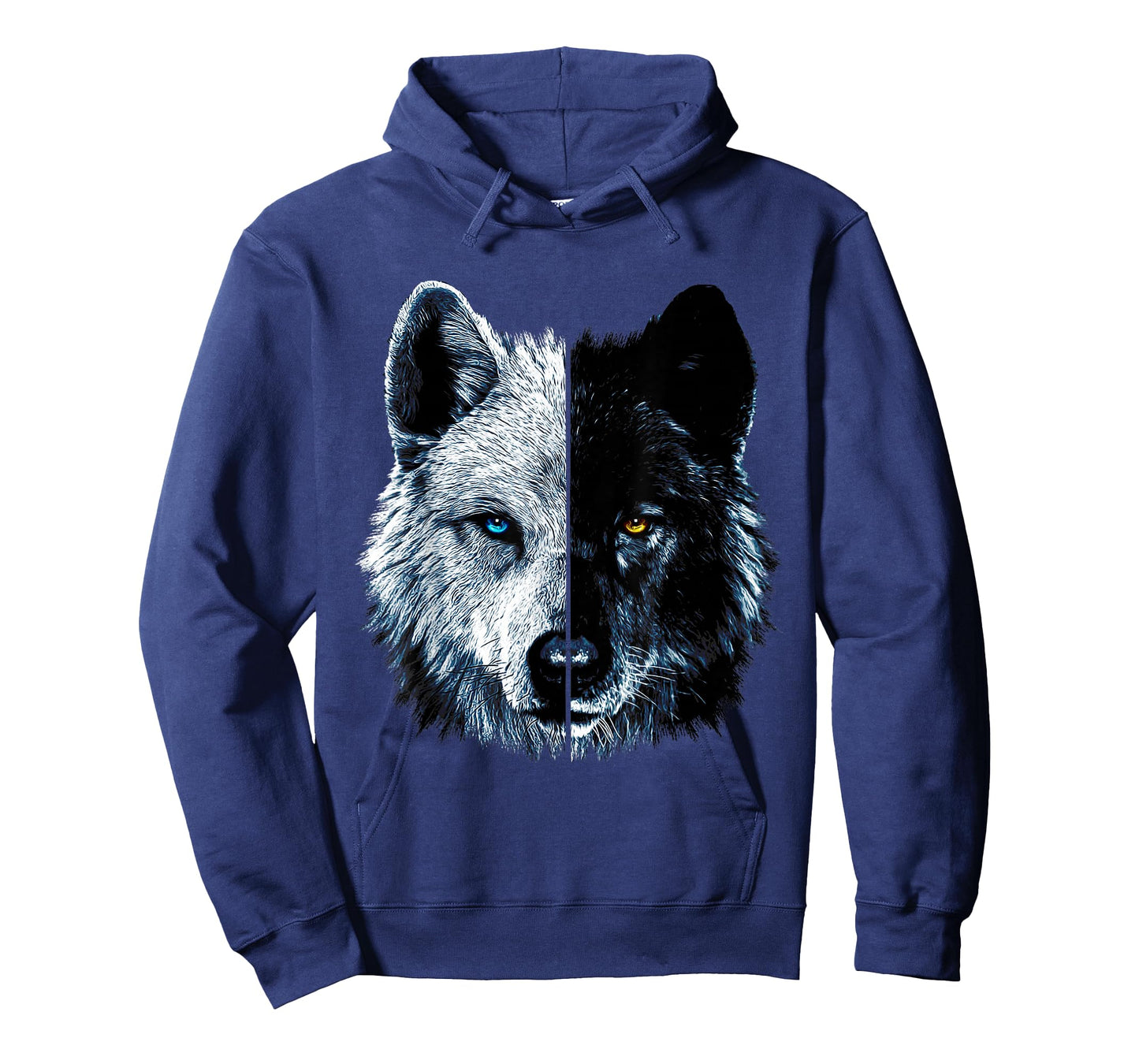 Polar And Black Two Face Wolf Split Face Magical Wolves T-Shirt