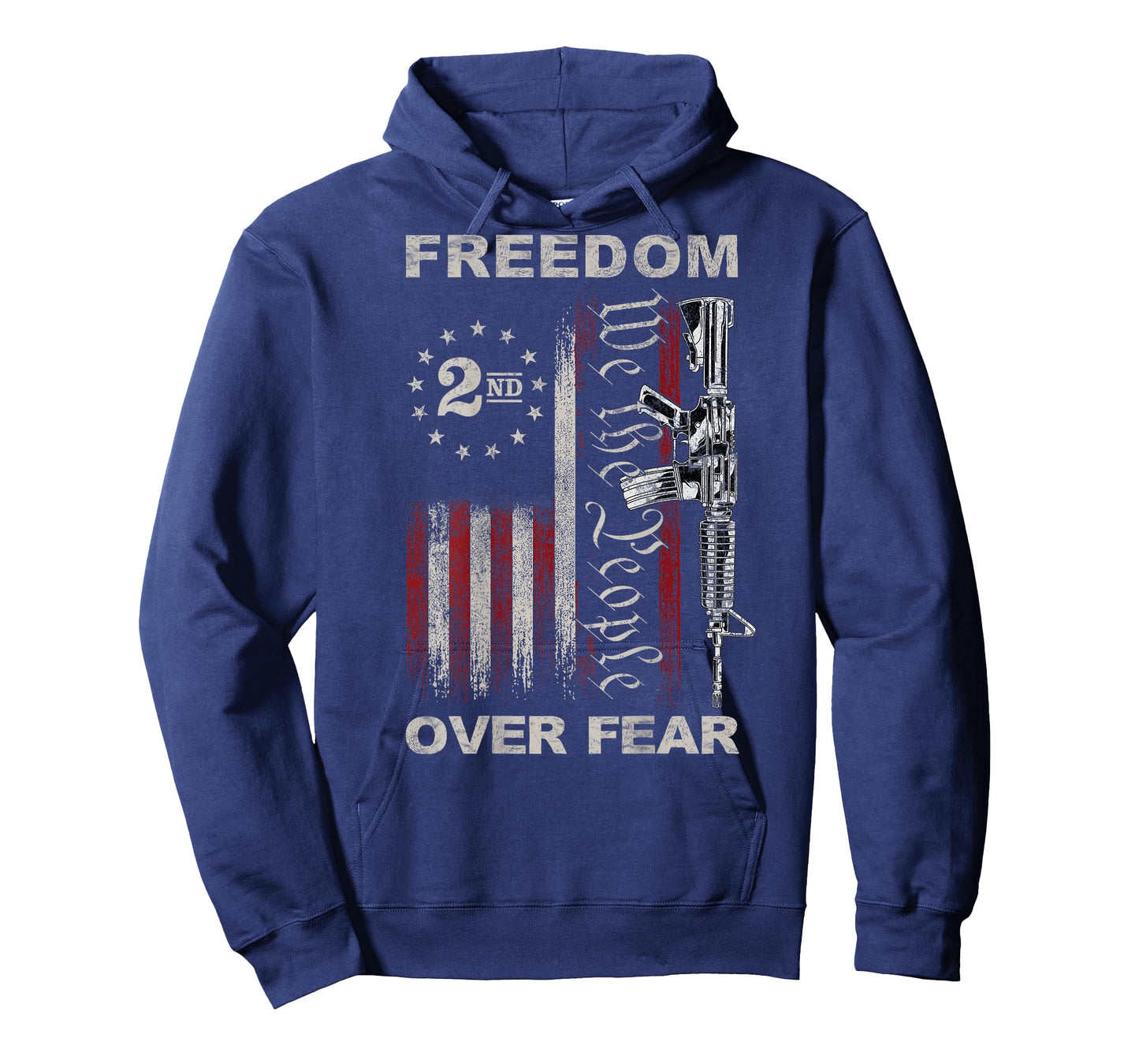 Freedom Over Fear - 2nd Amendment Patriotic Pro-Gun ON Back T-Shirt