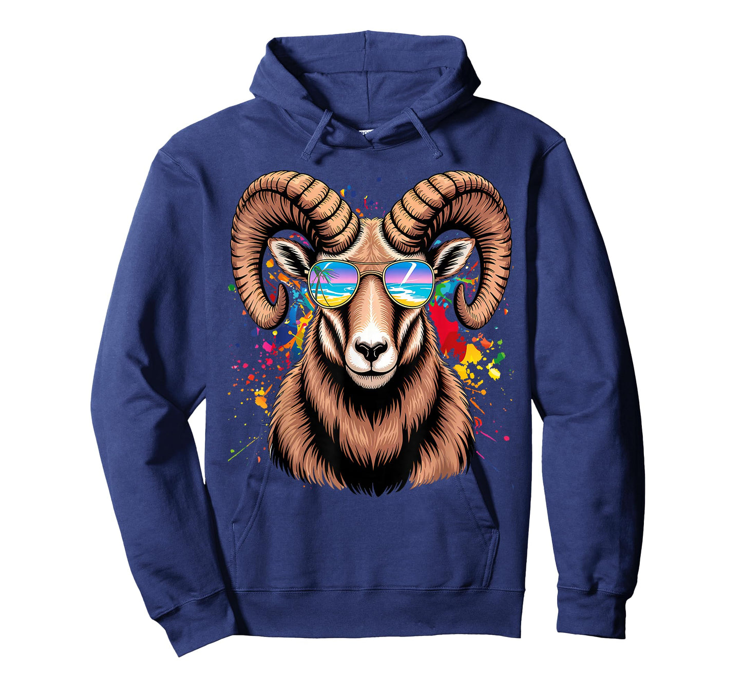 Womens RAM With Glasses Sunglasses Retro Style T-Shirt