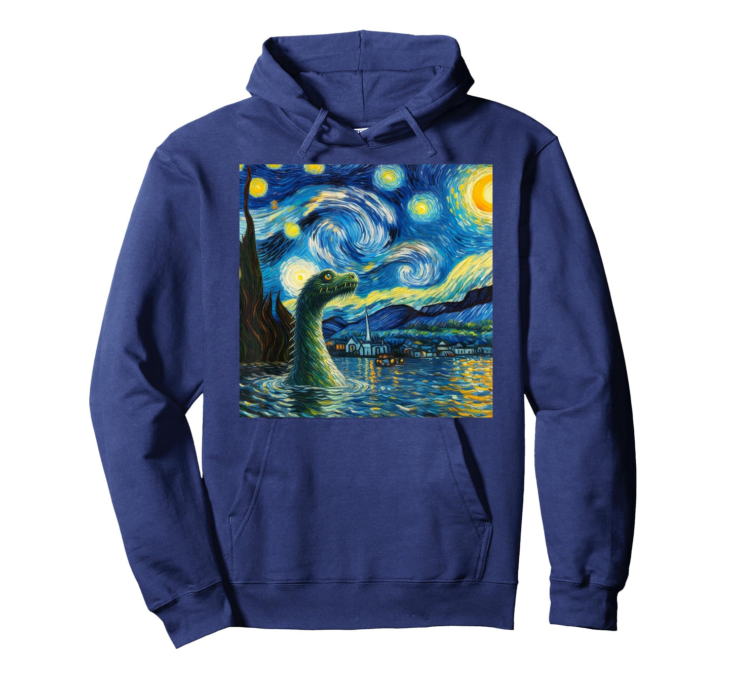 Loch Ness Monster in Starry Night Van Gogh Style Nessie T-Shirt