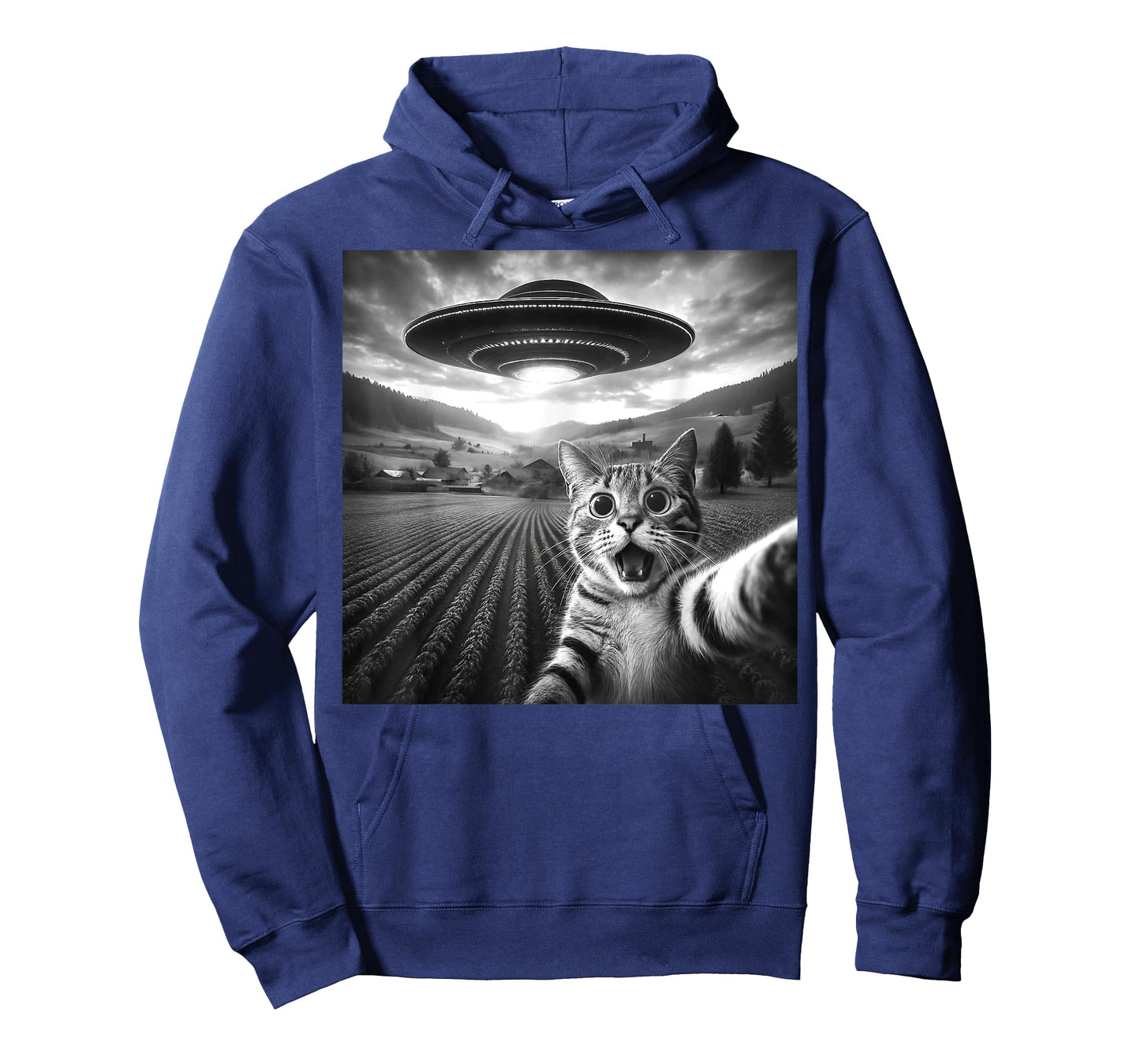 Cat Selfie With Alien UFO Funny Cat Gifts For Men Women Kid T-Shirt