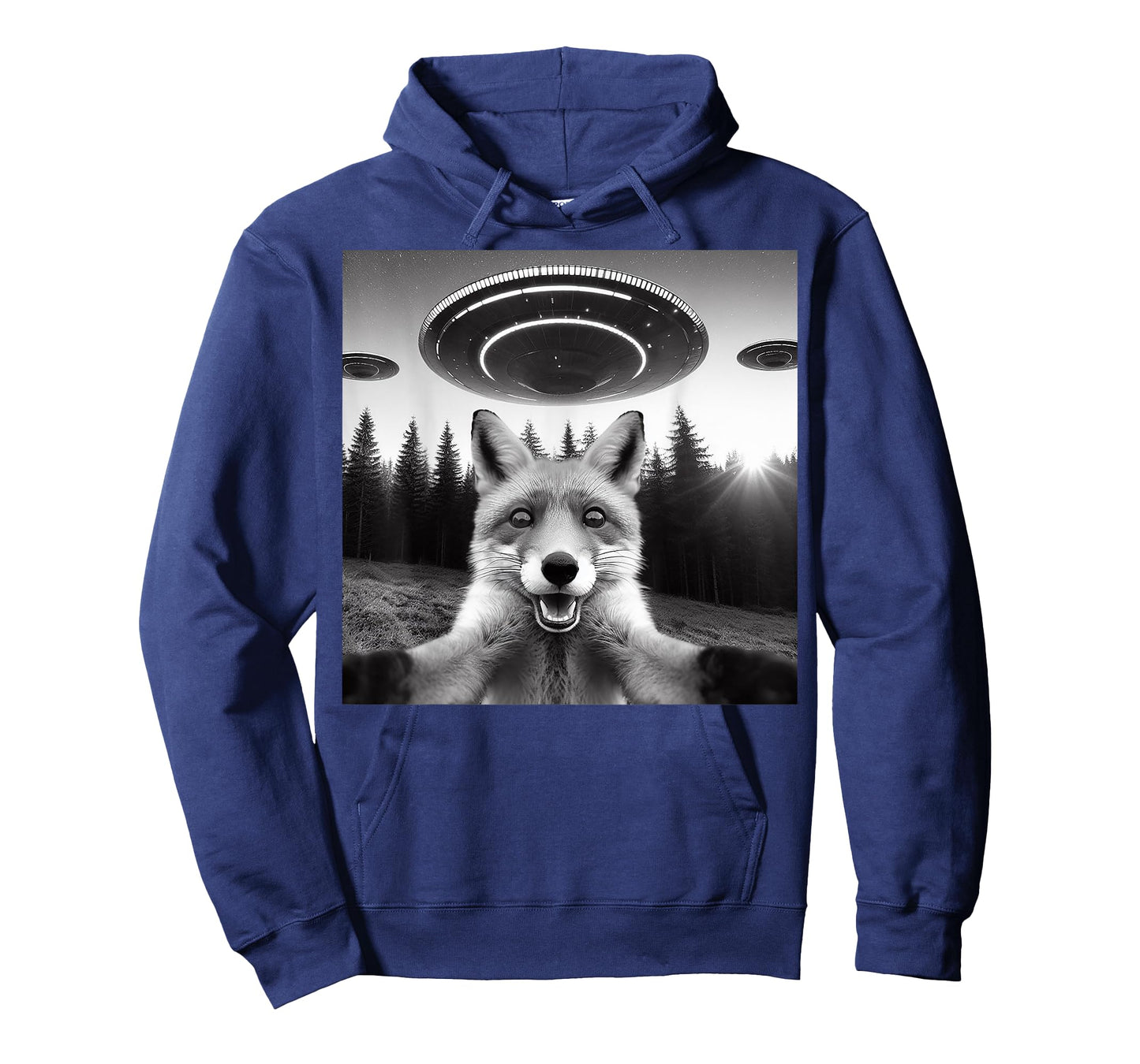 Fox Selfie With Alien UFO Funny Fox Gifts For Men Women Kid T-Shirt