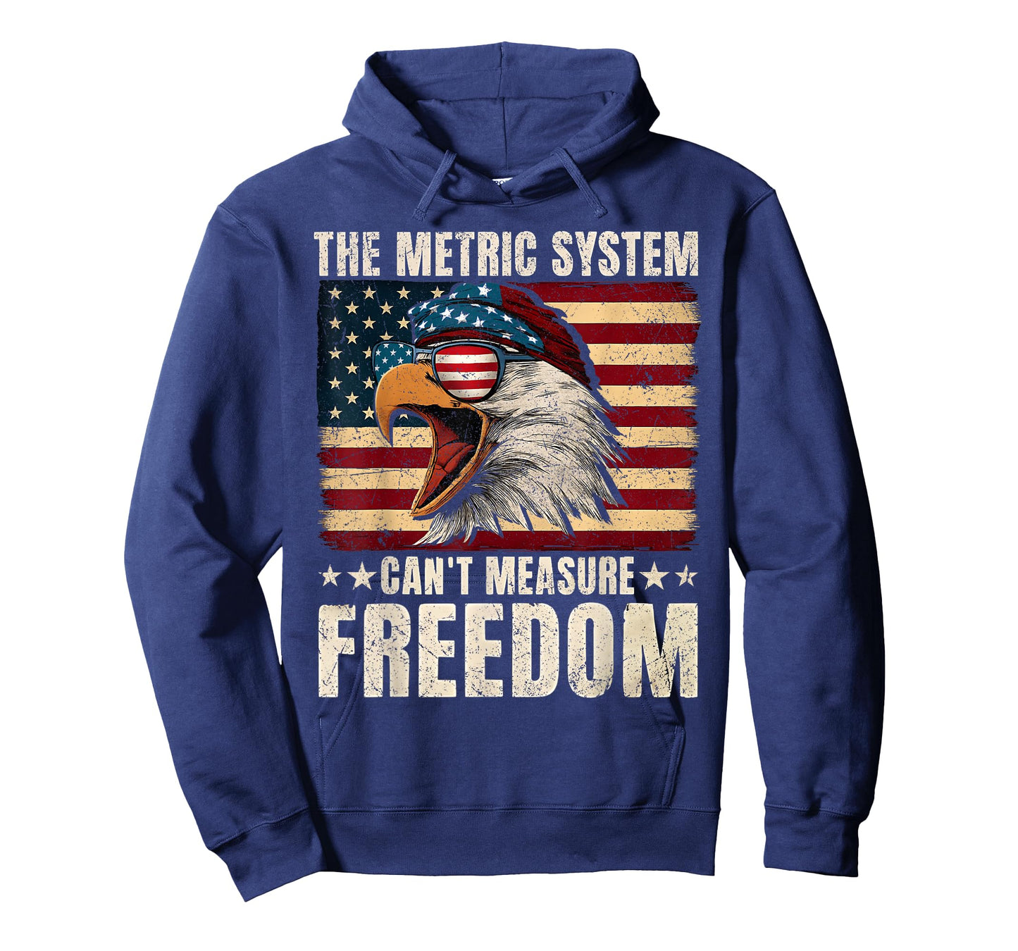 Eagle USA Flag The Metric System Can't Measure Freedom Meme T-Shirt
