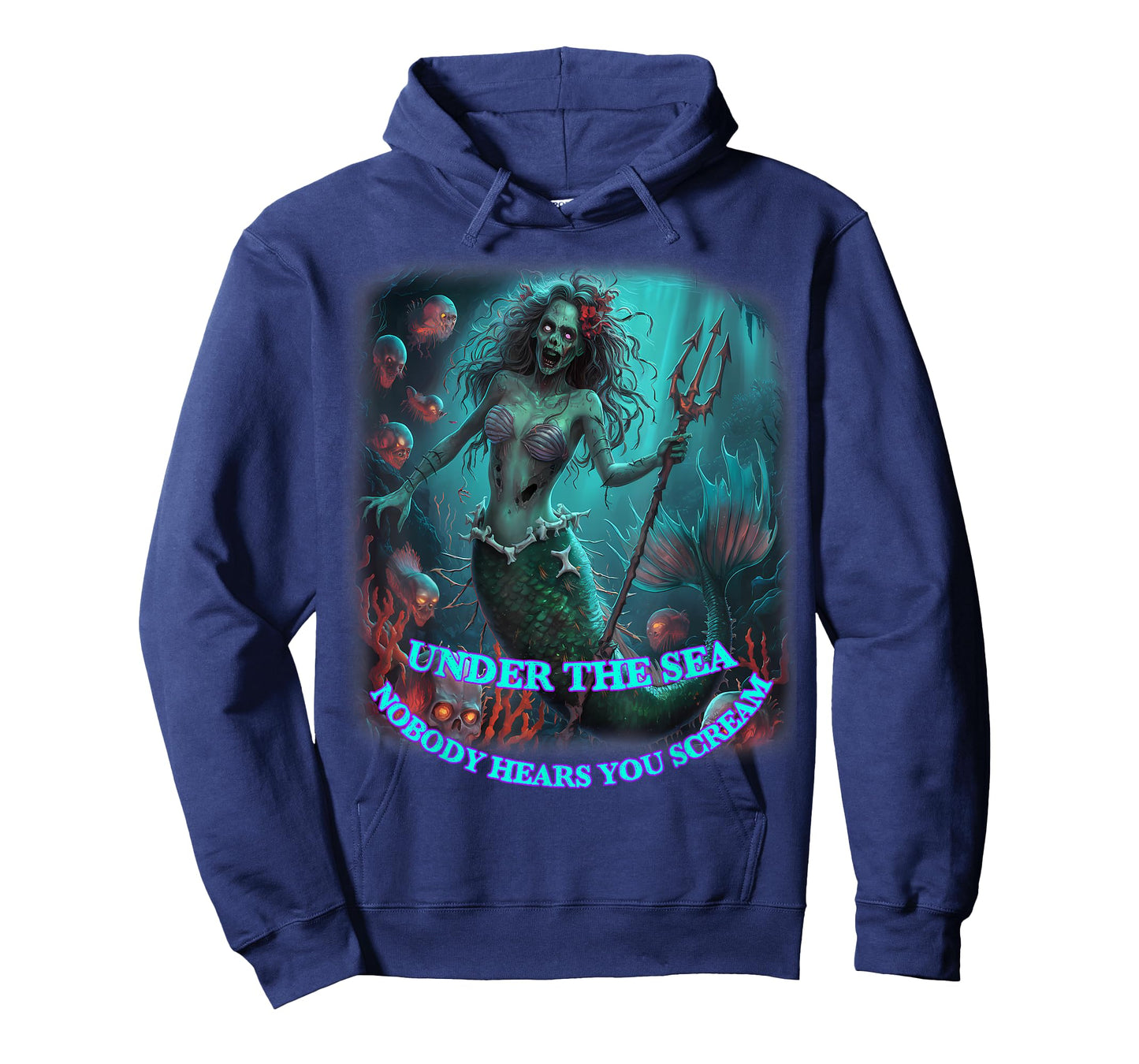 Zombie Mermaid Halloween Spooky Skulls Mermaids Fantasy T-Shirt