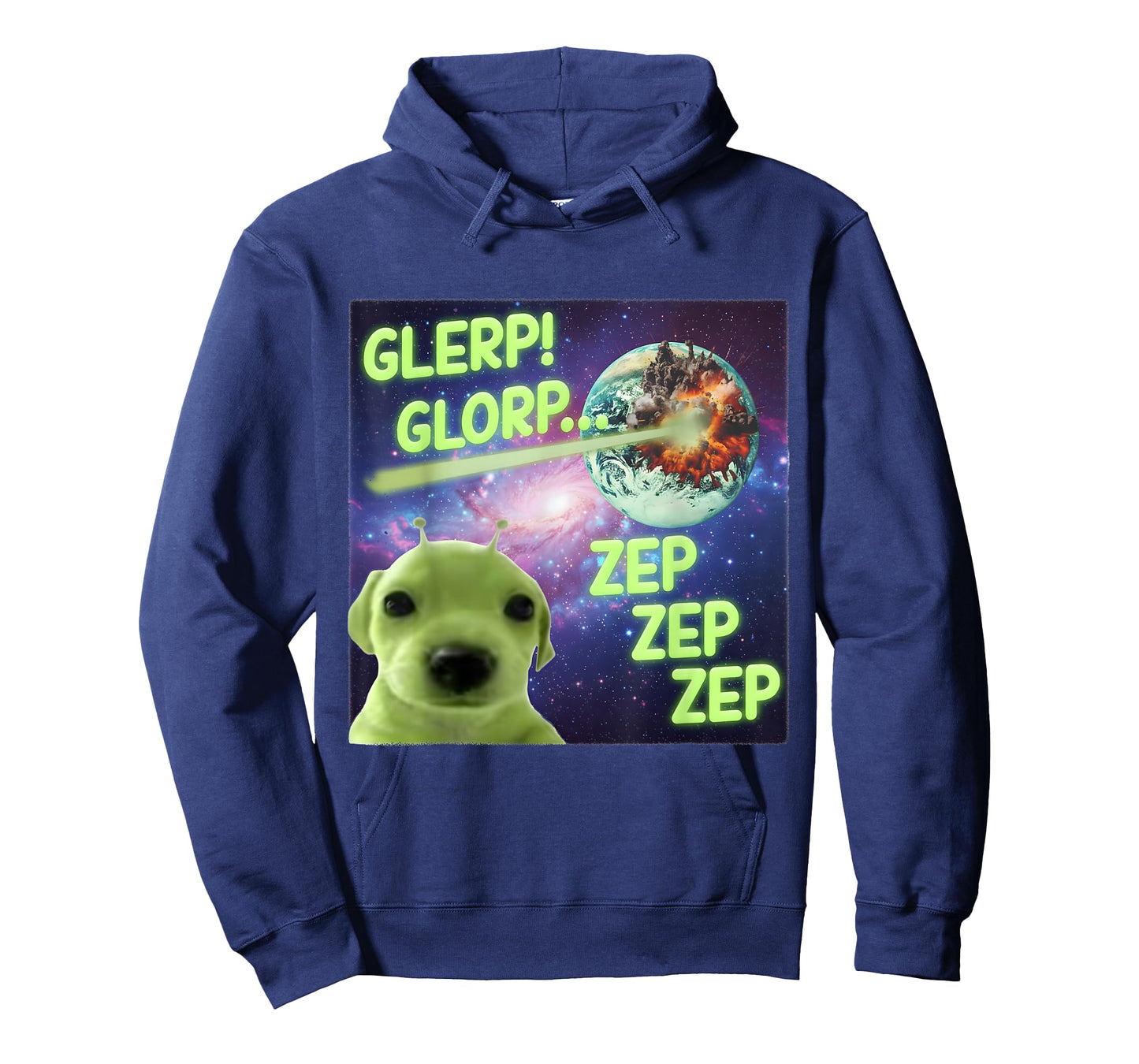 Alien Dog Meme GLERP GLORP Funny Space Laser Gift Men Women T-Shirt