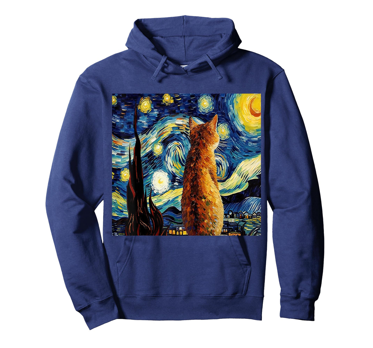 Calico Cat Starry Night Moon And Stars Art Men Women Girls Kids T-Shirt