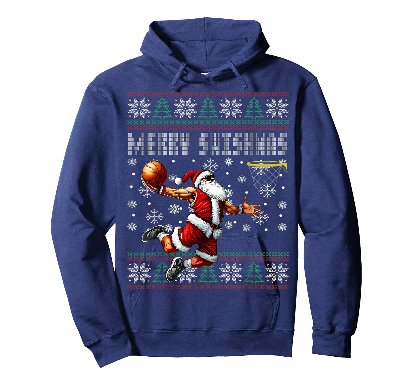 Merry Swishmas Basketball Ugly Christmas Xmas Men Boys Kids T-Shirt