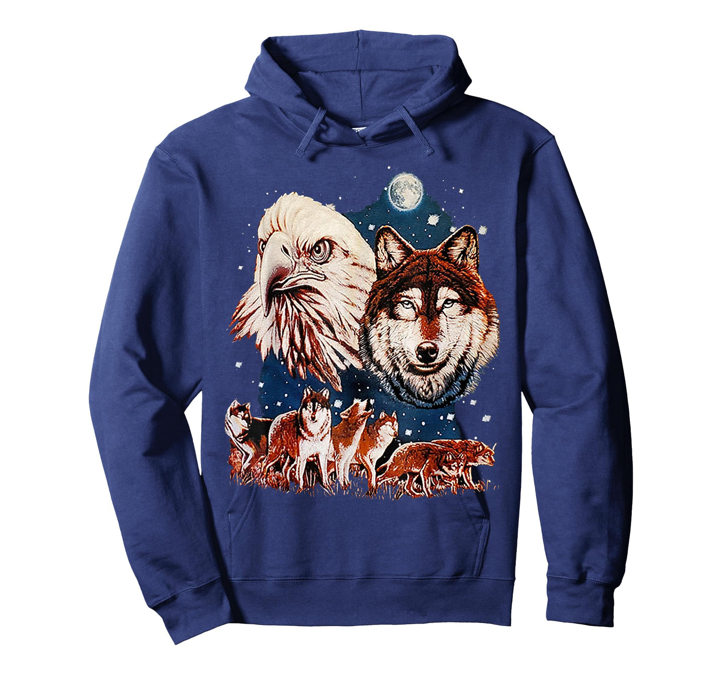 Eagle and Wolf At Moon Vintage Wolf Tee T-Shirt