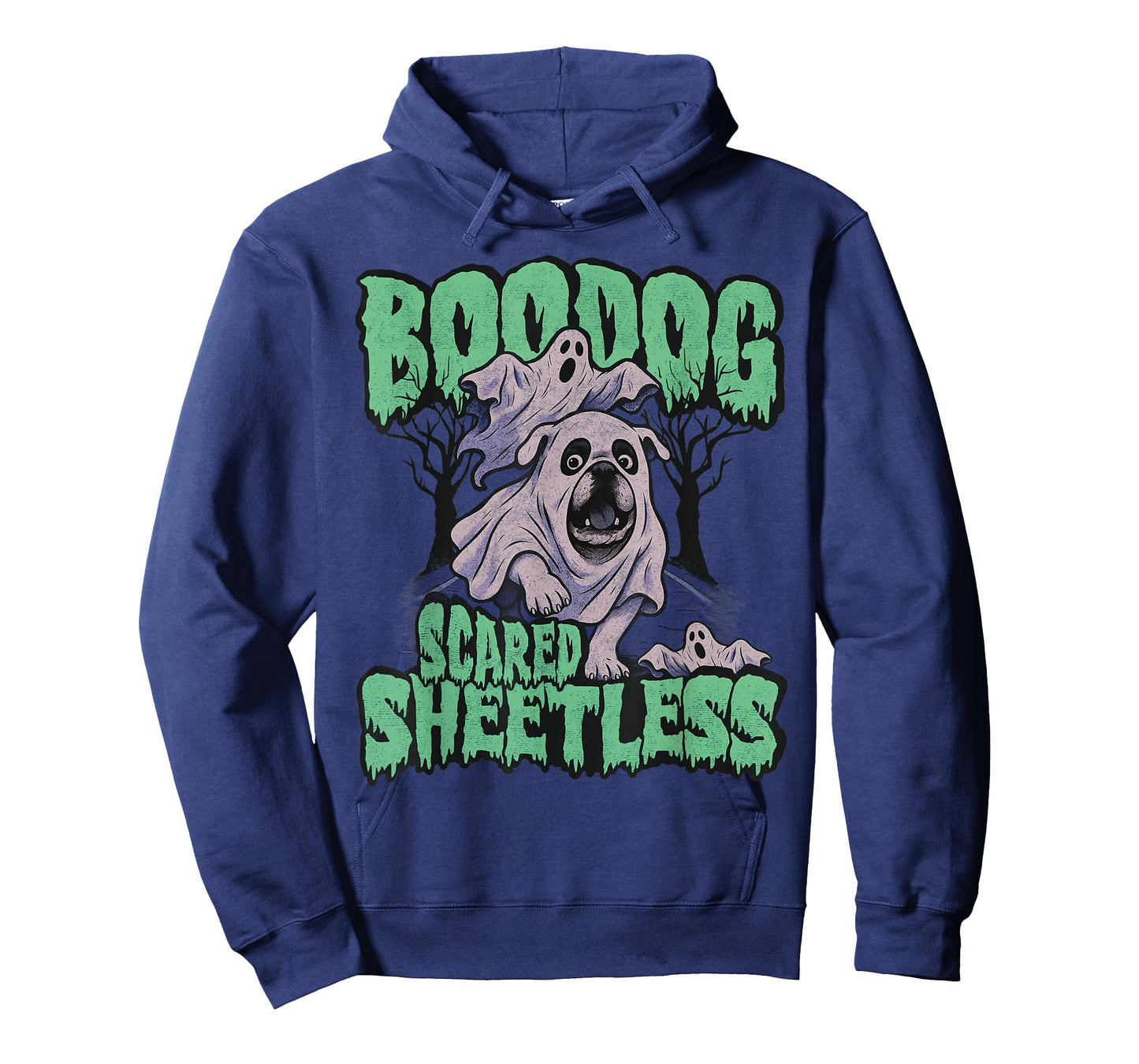 Funny Scared English Bulldog Halloween, Boodog Ghost Dog Mom T-Shirt