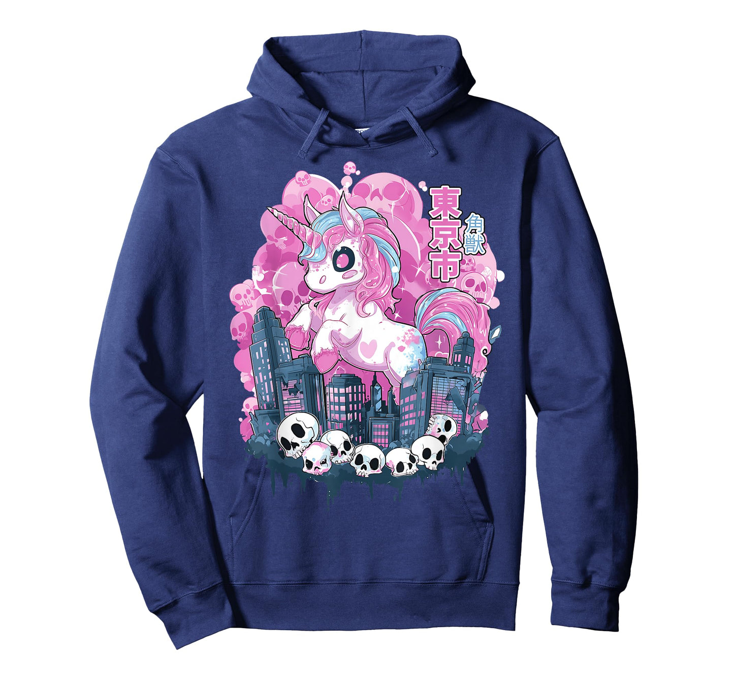 Unicorn Kaiju Monster Japanese Pink Kawaii Pastel Goth Skull T-Shirt