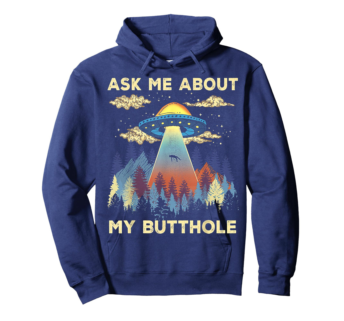 Funny UFO Alien Abduction Ask Me About My Butthole Vintage T-Shirt