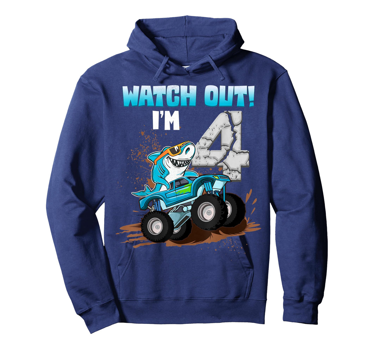 4 Years Old 4th Birthday Shark Boy Girl Monster Truck Gamer T-Shirt